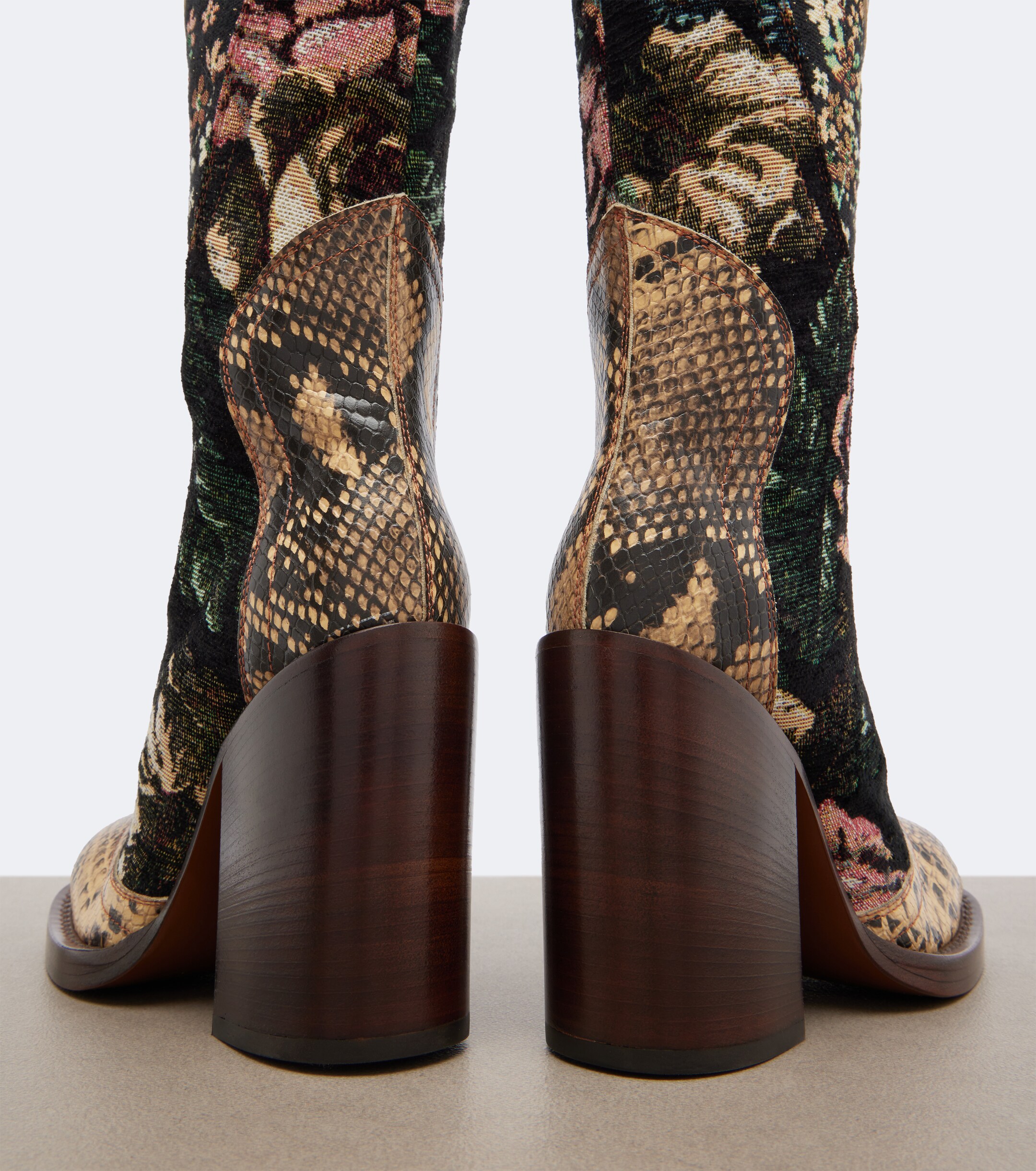 Dries Van Noten Dries Van Noten Patchwork leather over-the-knee boots