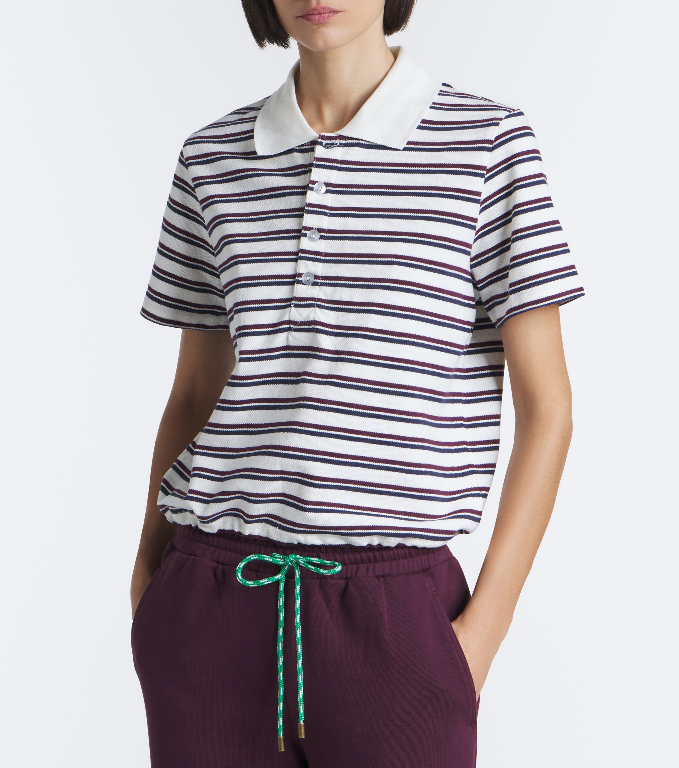 The Upside The Upside Sophie Cropped striped piqué polo shirt