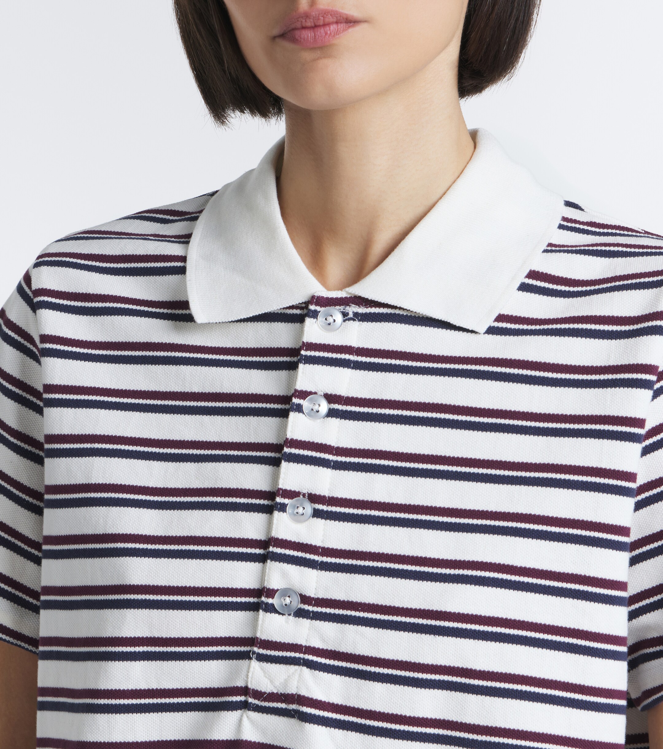 The Upside The Upside Sophie Cropped striped piqué polo shirt