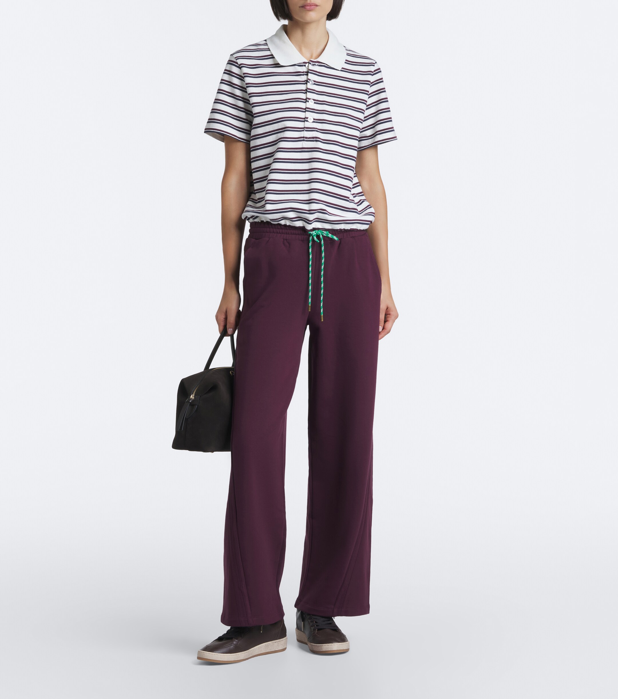 The Upside The Upside Sophie Cropped striped piqué polo shirt