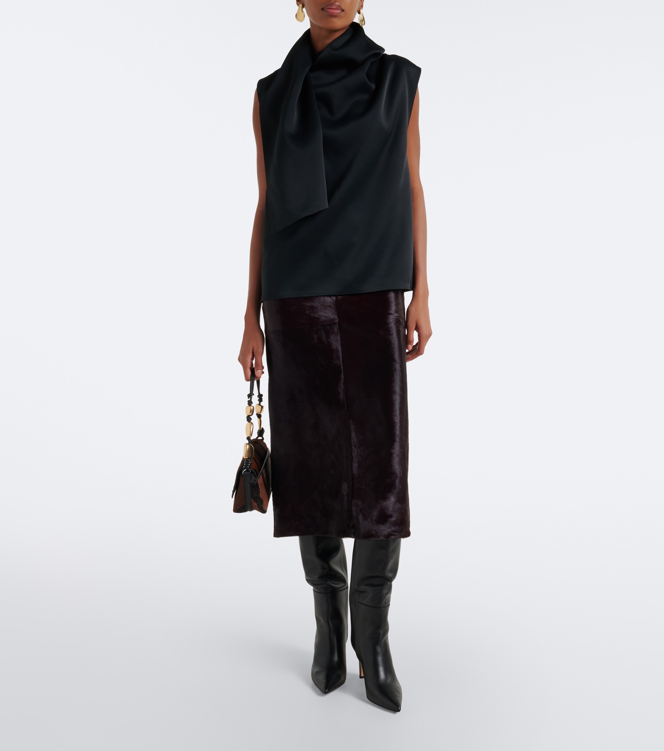 SIMKHAI Simkhai Tobiana calf hair pencil skirt