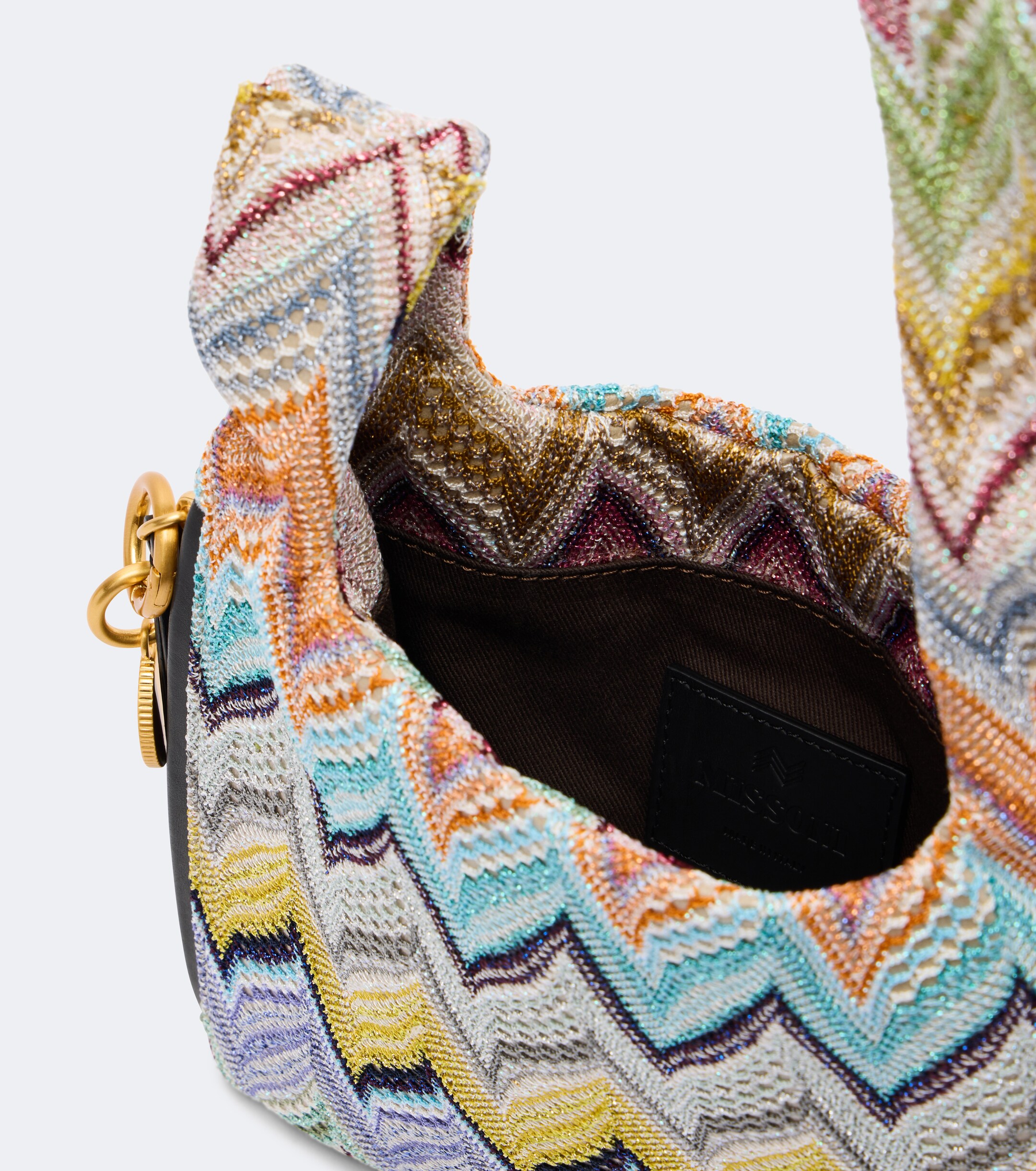Missoni Zigzag jacquard lamé top-handle bag