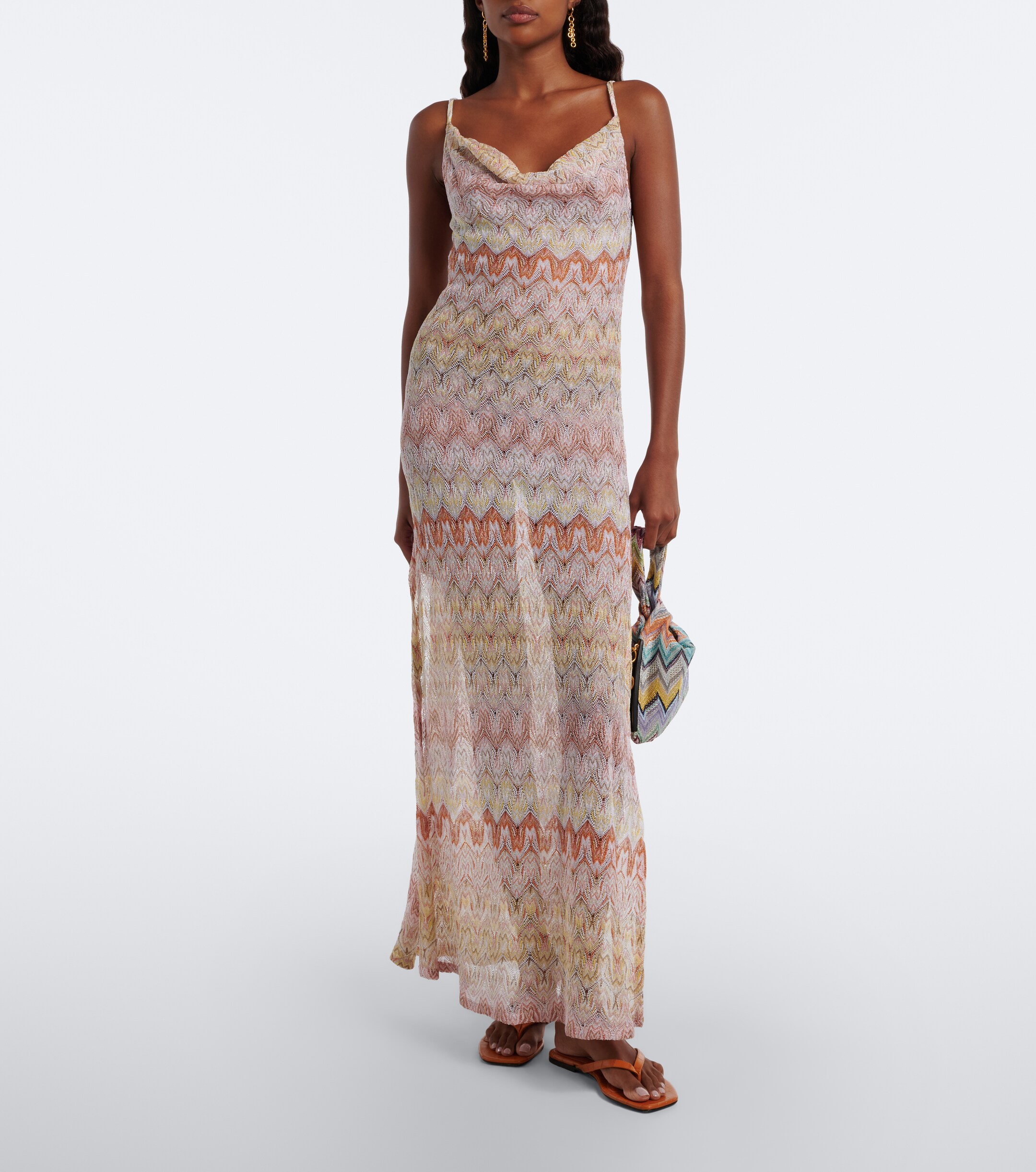 Missoni Zigzag jacquard lamé top-handle bag