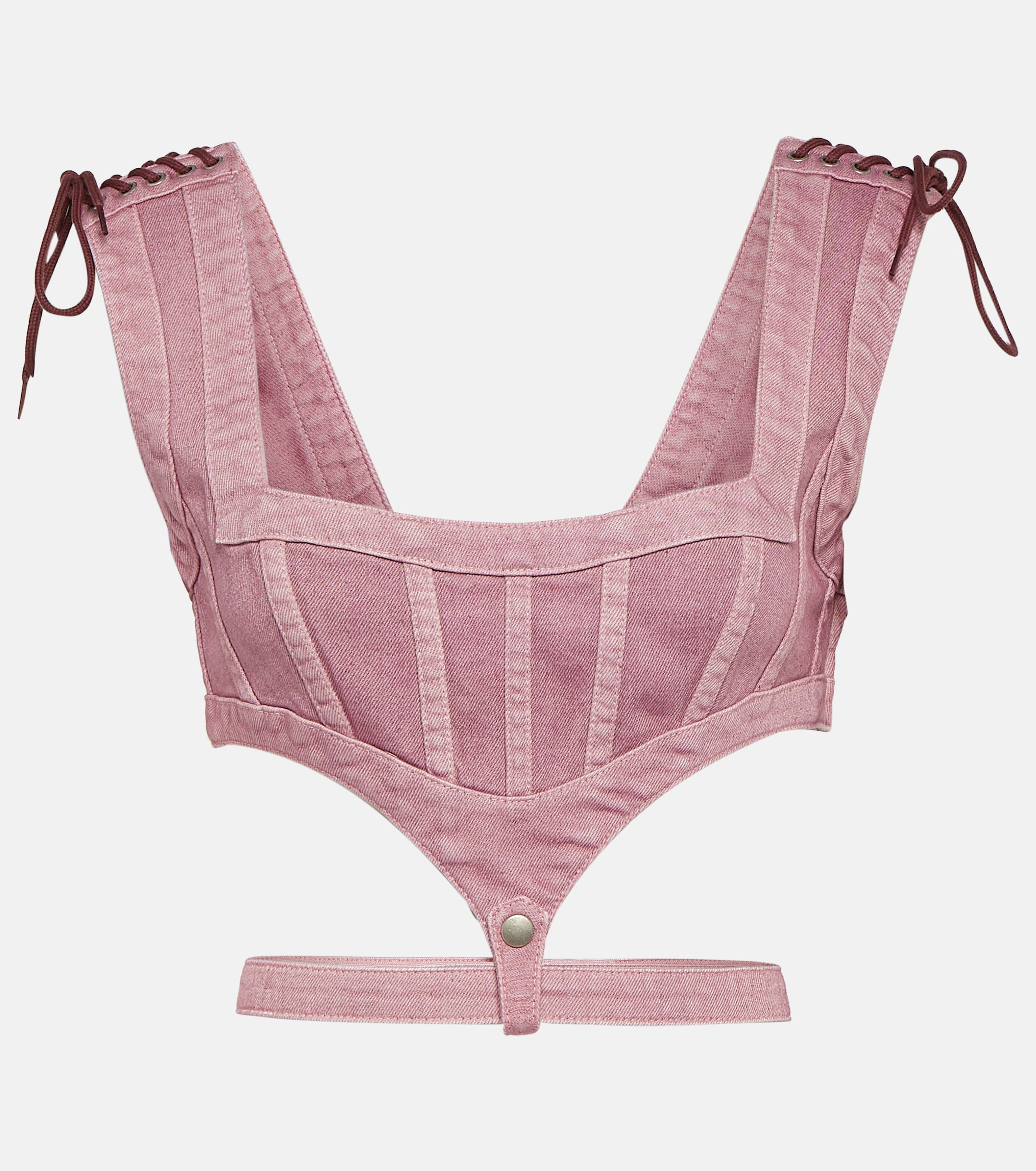 Jean Paul Gaultier Jean Paul Gaultier x KNWLS cutout denim corset top