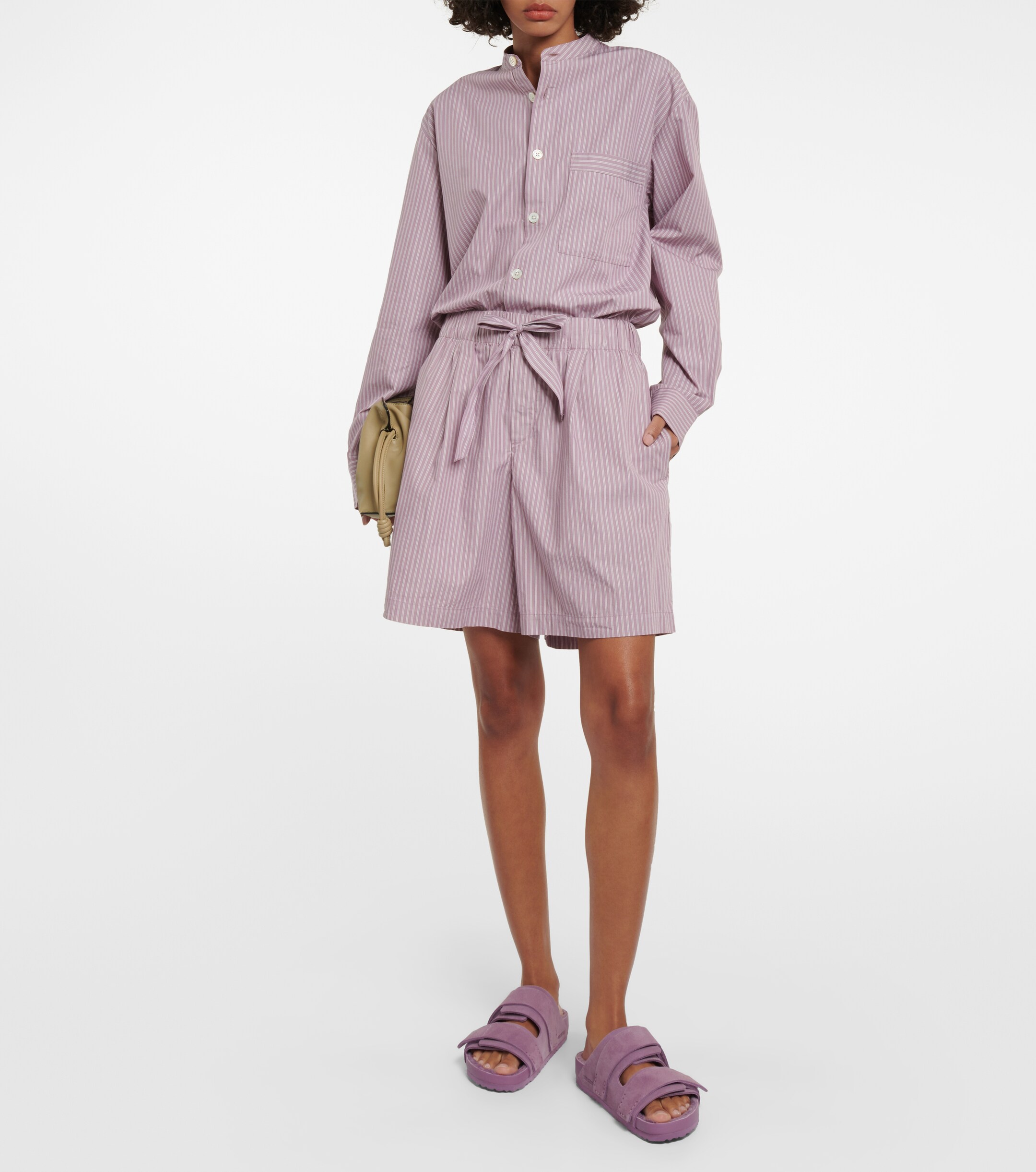 Birkenstock 1774 x Tekla striped cotton pajama shorts