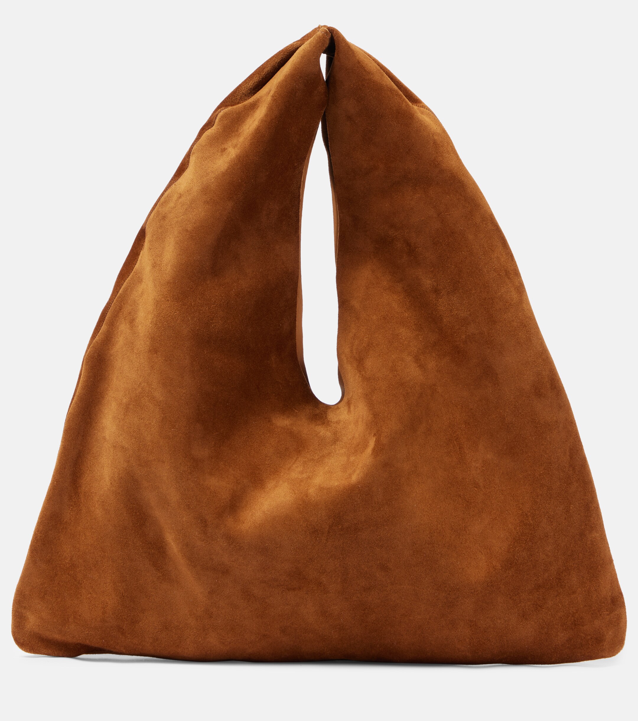 The Row Bindle Small suede tote bag