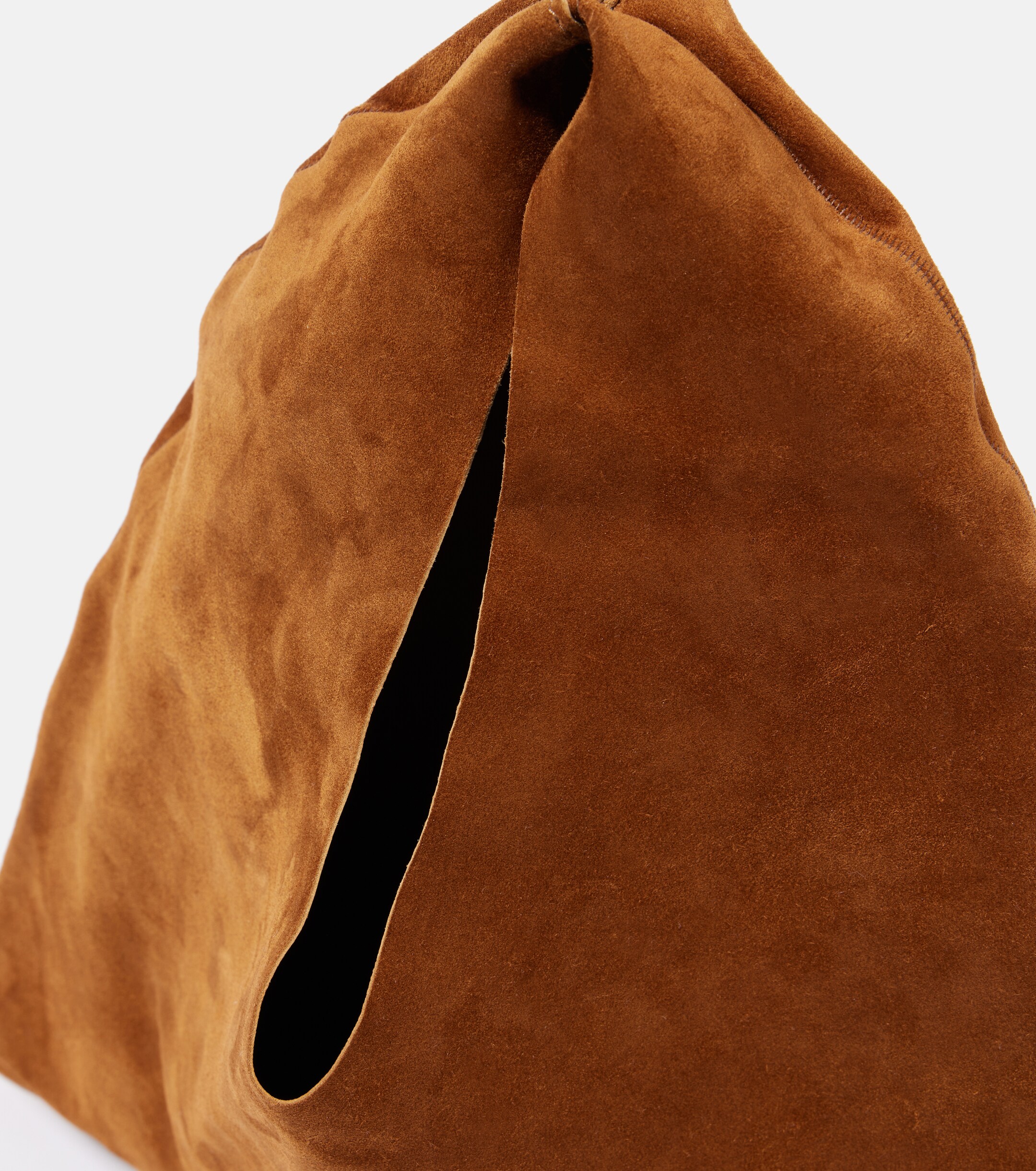 The Row Bindle Small suede tote bag