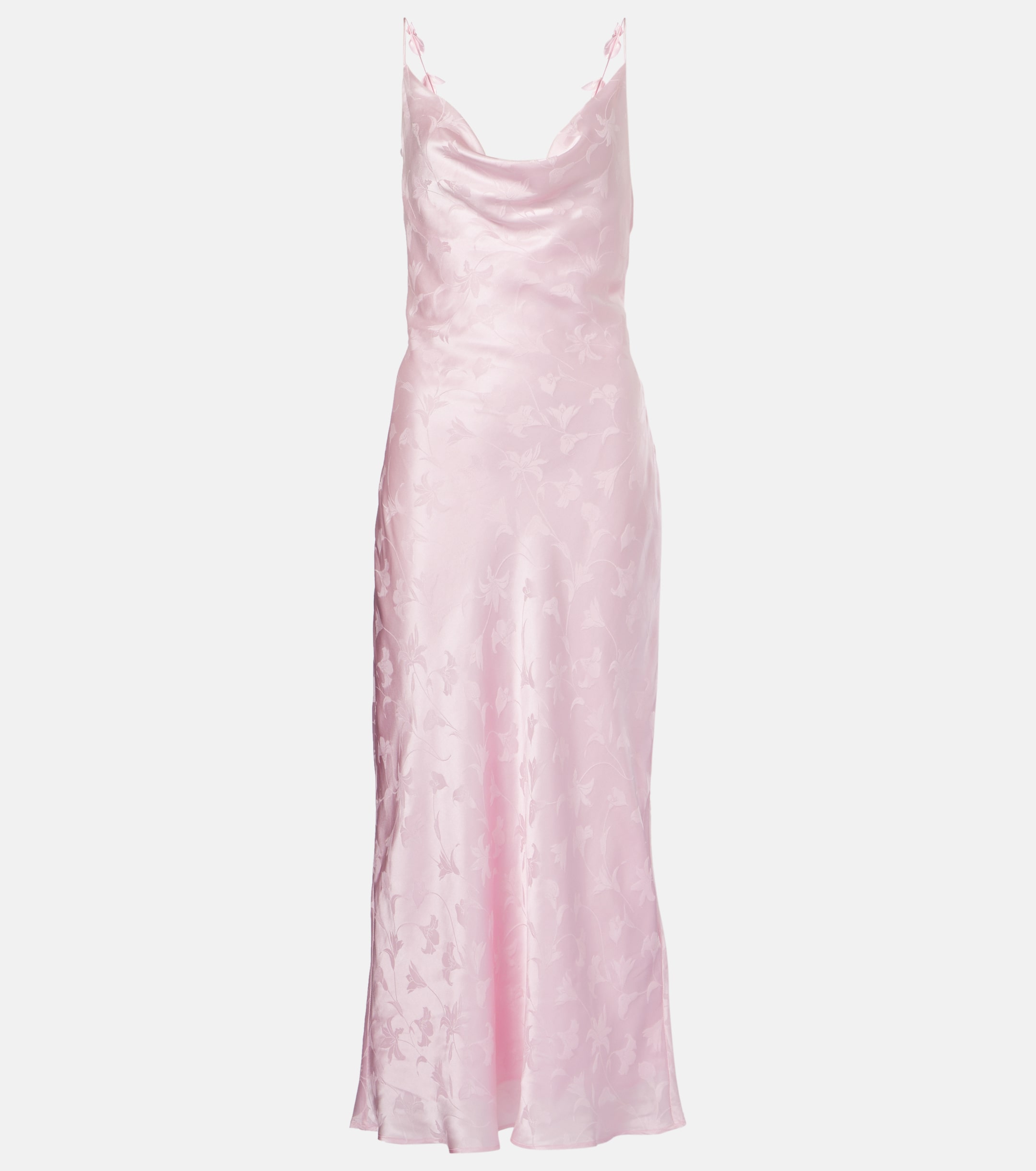 rotate satin midi dress Sequined recycled-satin maxi dress - white
