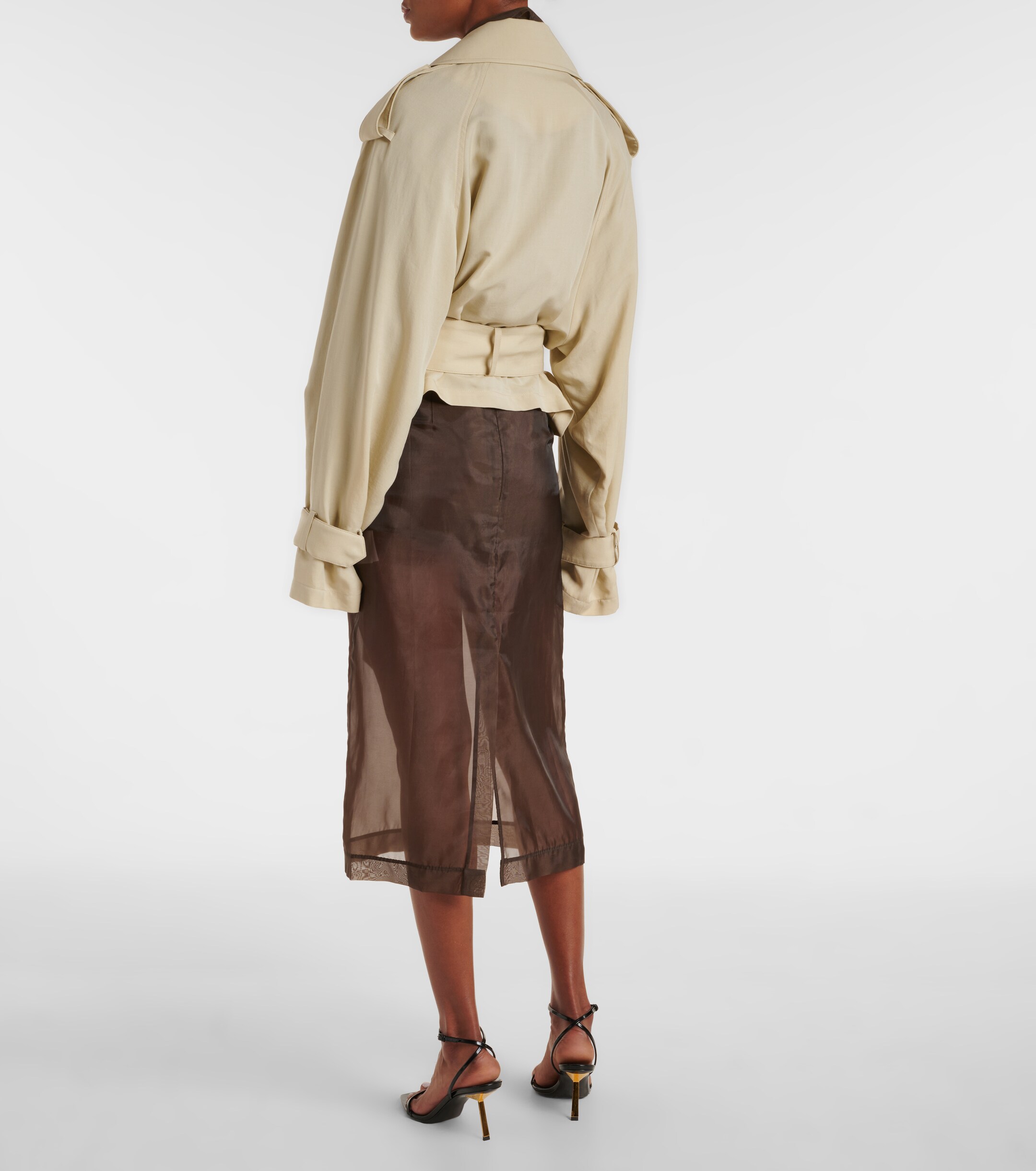 The Frankie Shop Simona cropped trench coat thumbnail