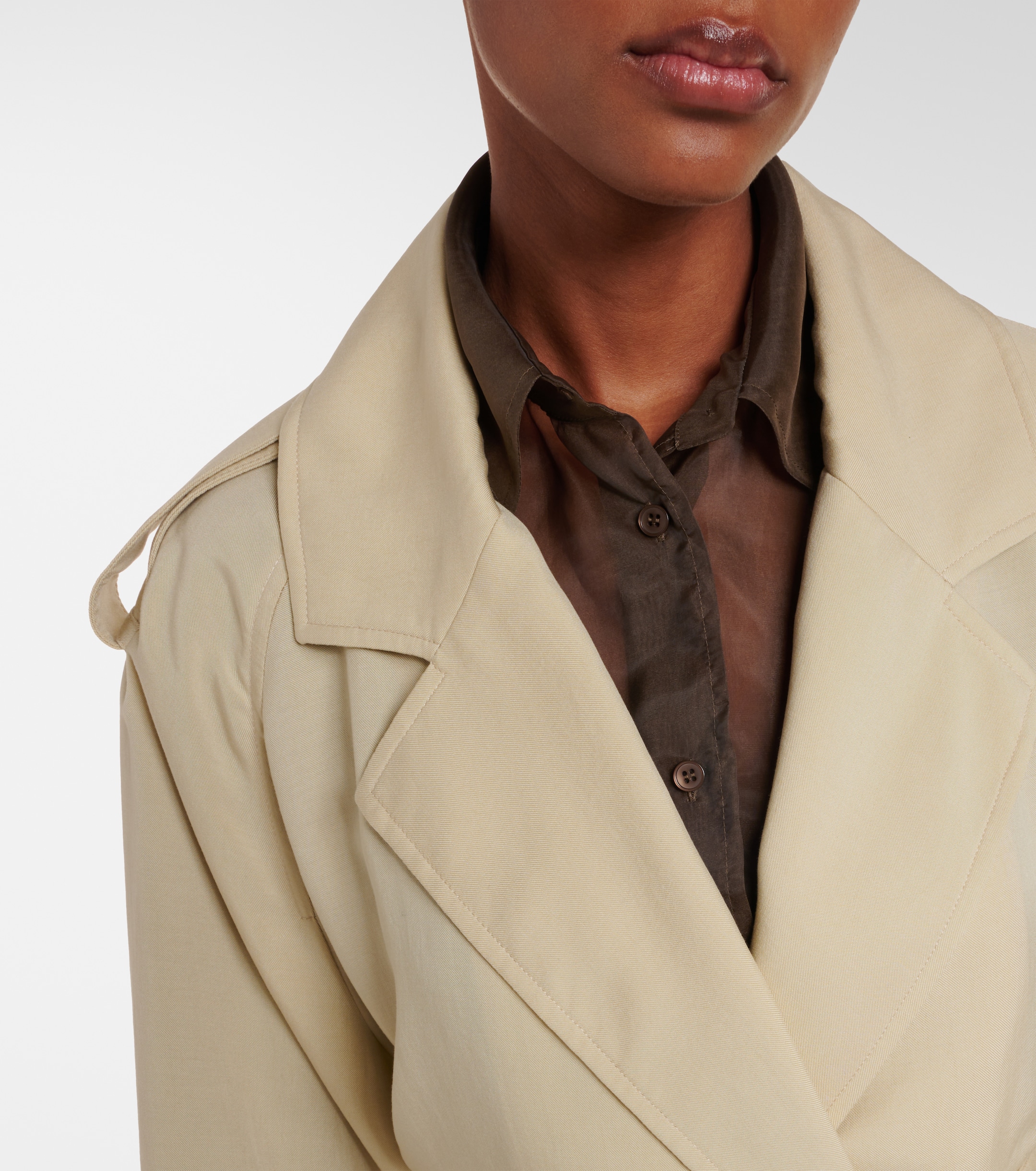 The Frankie Shop Simona cropped trench coat thumbnail