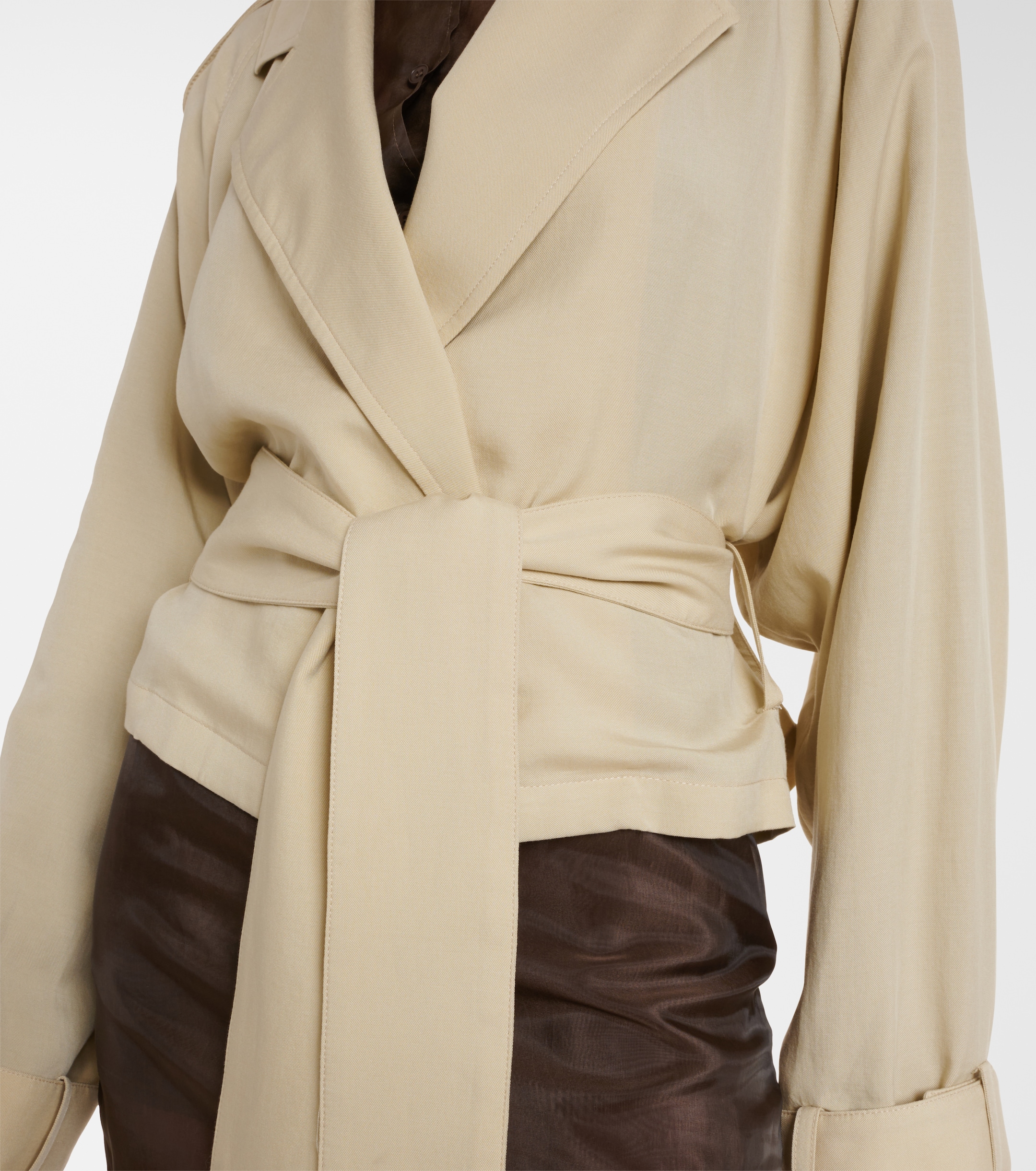 The Frankie Shop Simona cropped trench coat thumbnail