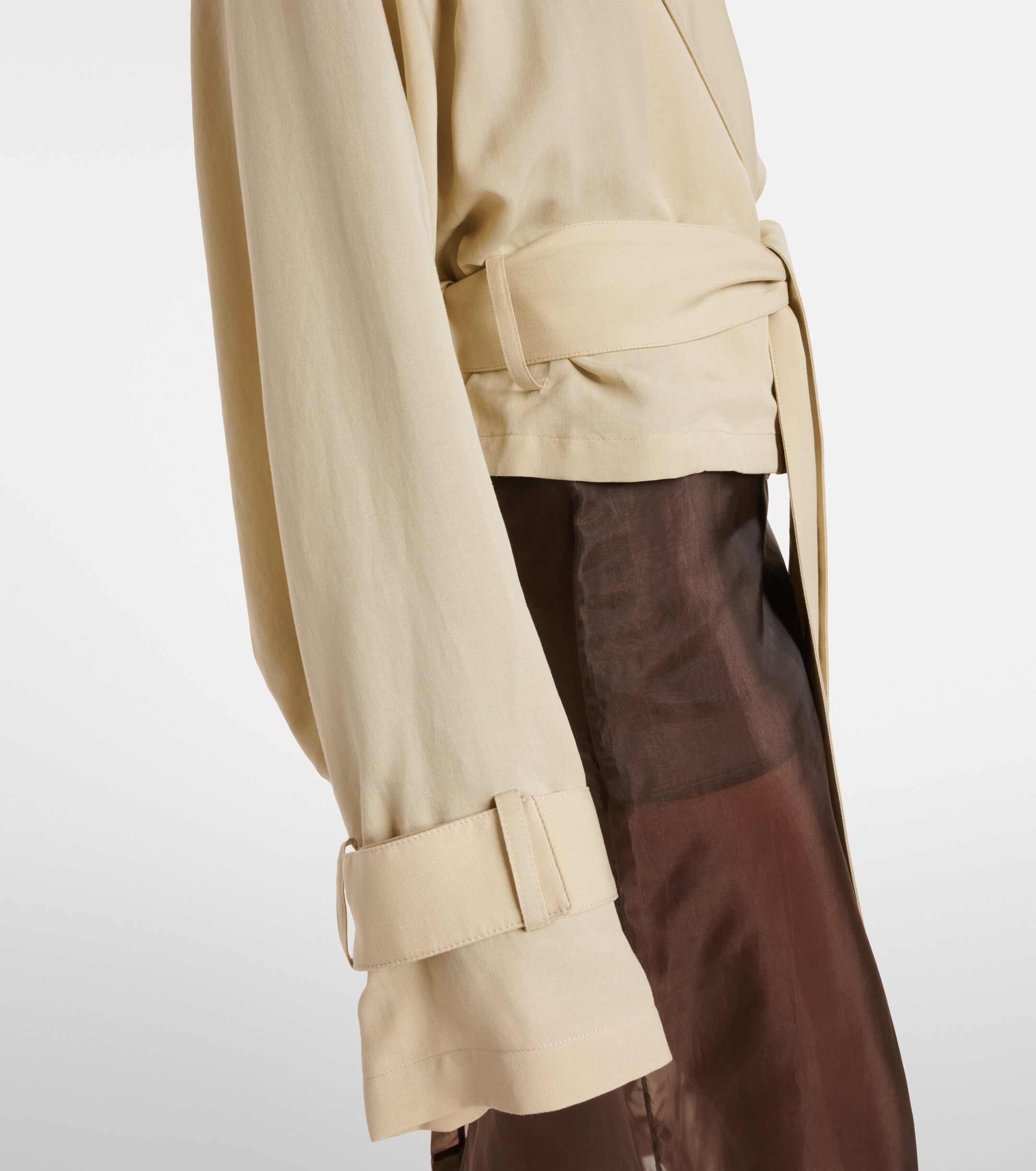 The Frankie Shop Simona cropped trench coat thumbnail