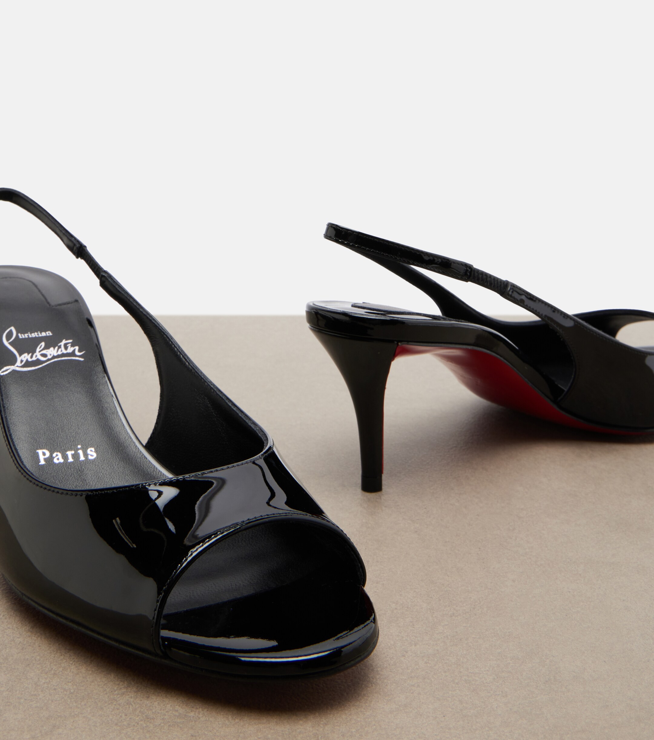 CHRISTIAN LOUBOUTIN Christian Louboutin Miss Z patent leather slingback sandals