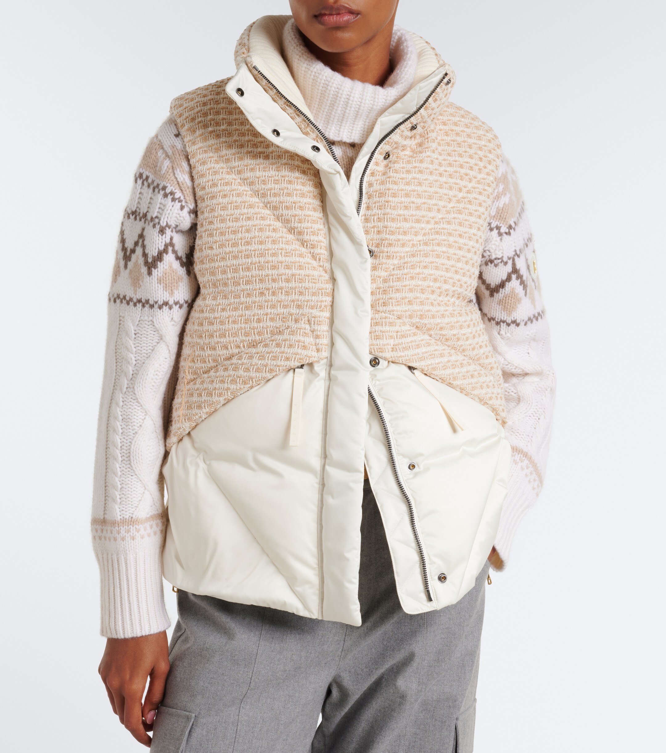 BOGNER Bogner Netty tweed-trimmed down vest