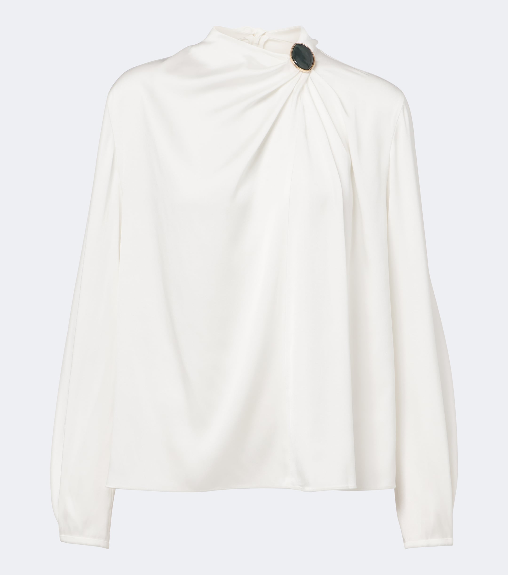 Vince Vince Gathered silk-blend satin blouse