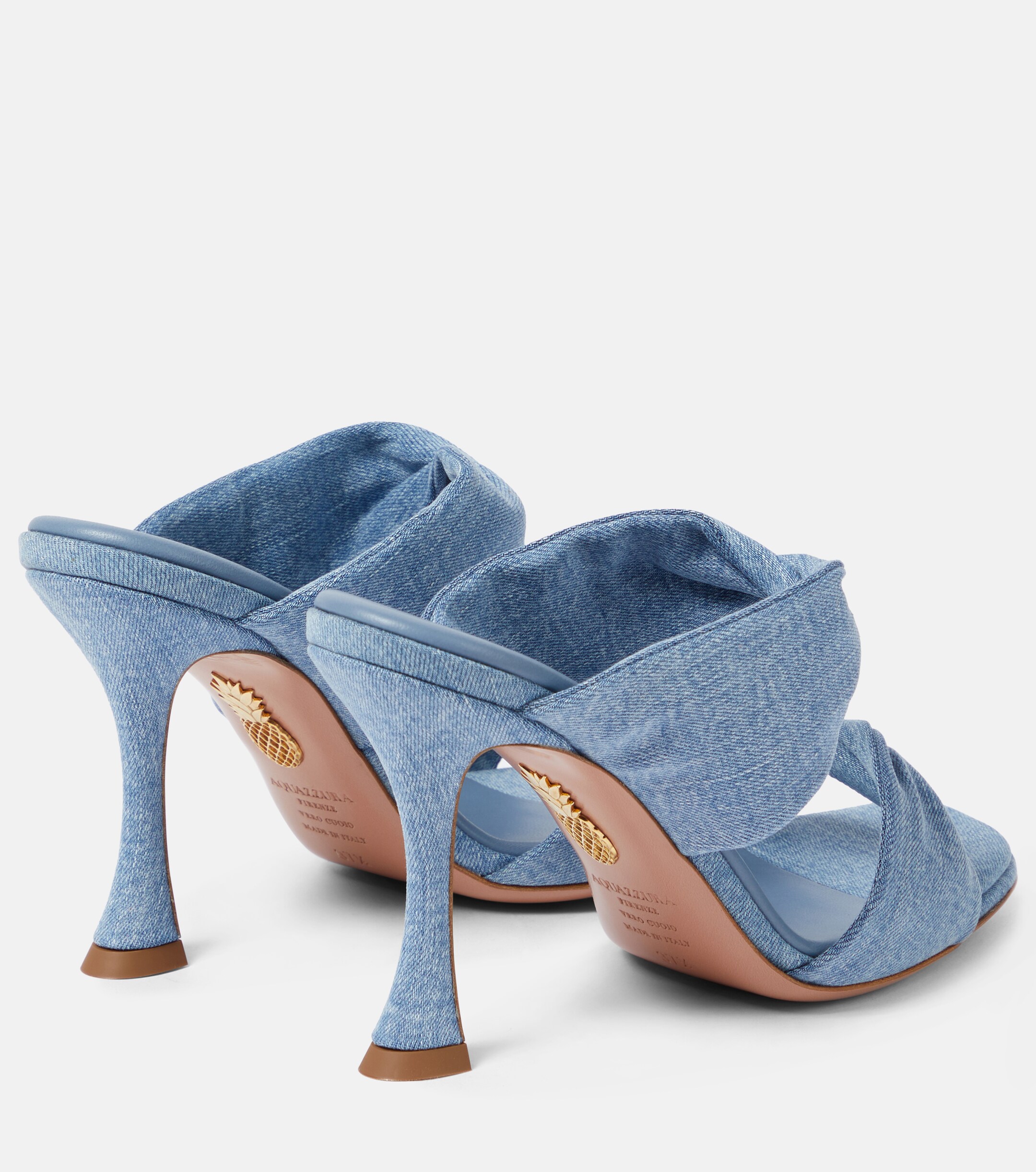 AQUAZZURA Twist denim mules thumbnail