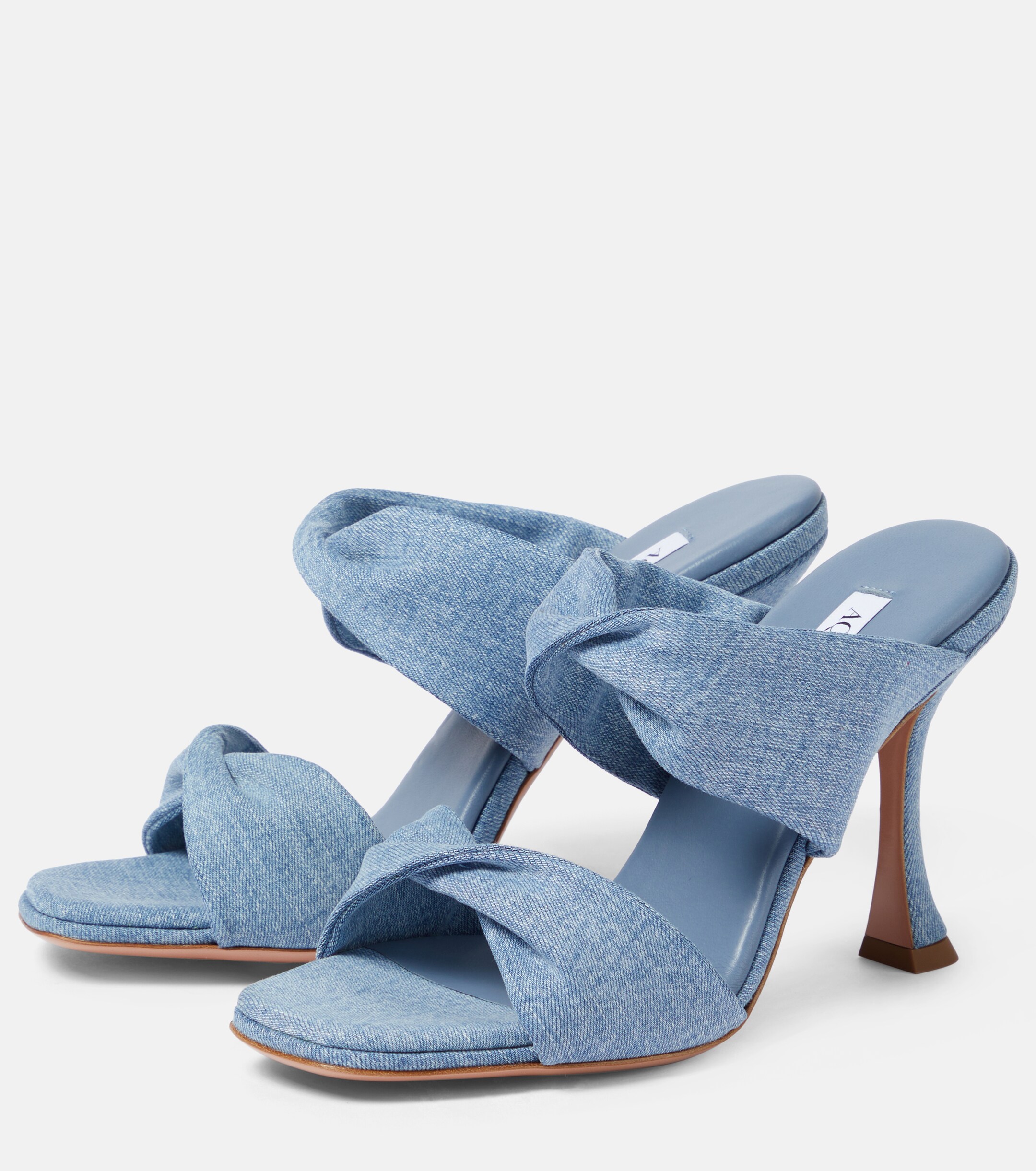 AQUAZZURA Twist denim mules thumbnail