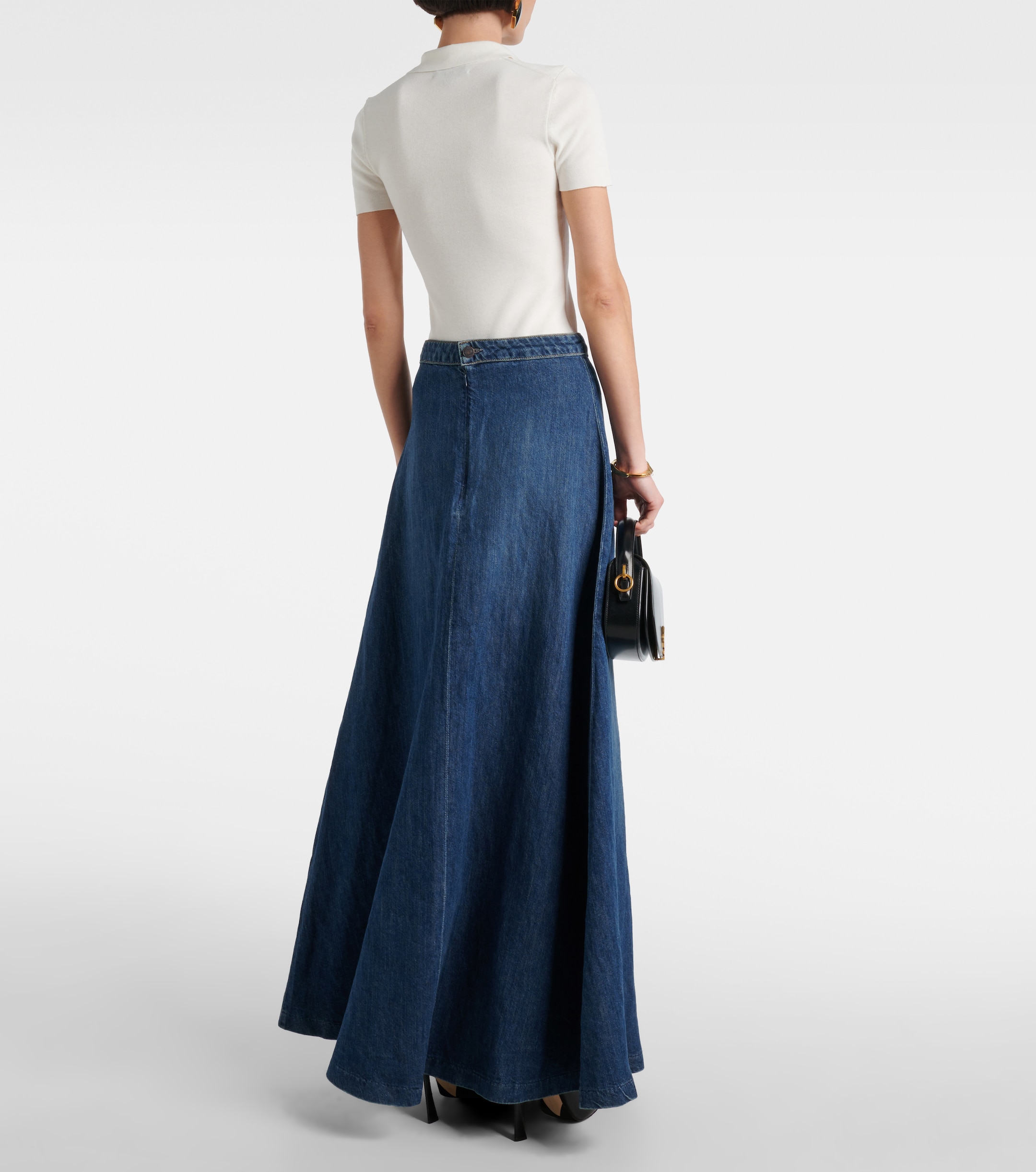 Nili Lotan Astrid denim maxi skirt thumbnail