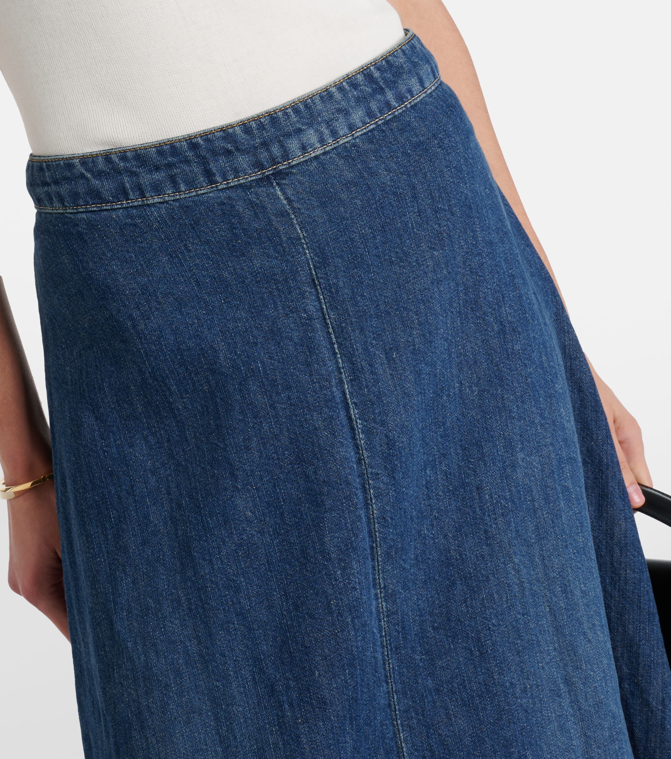 Nili Lotan Astrid denim maxi skirt thumbnail