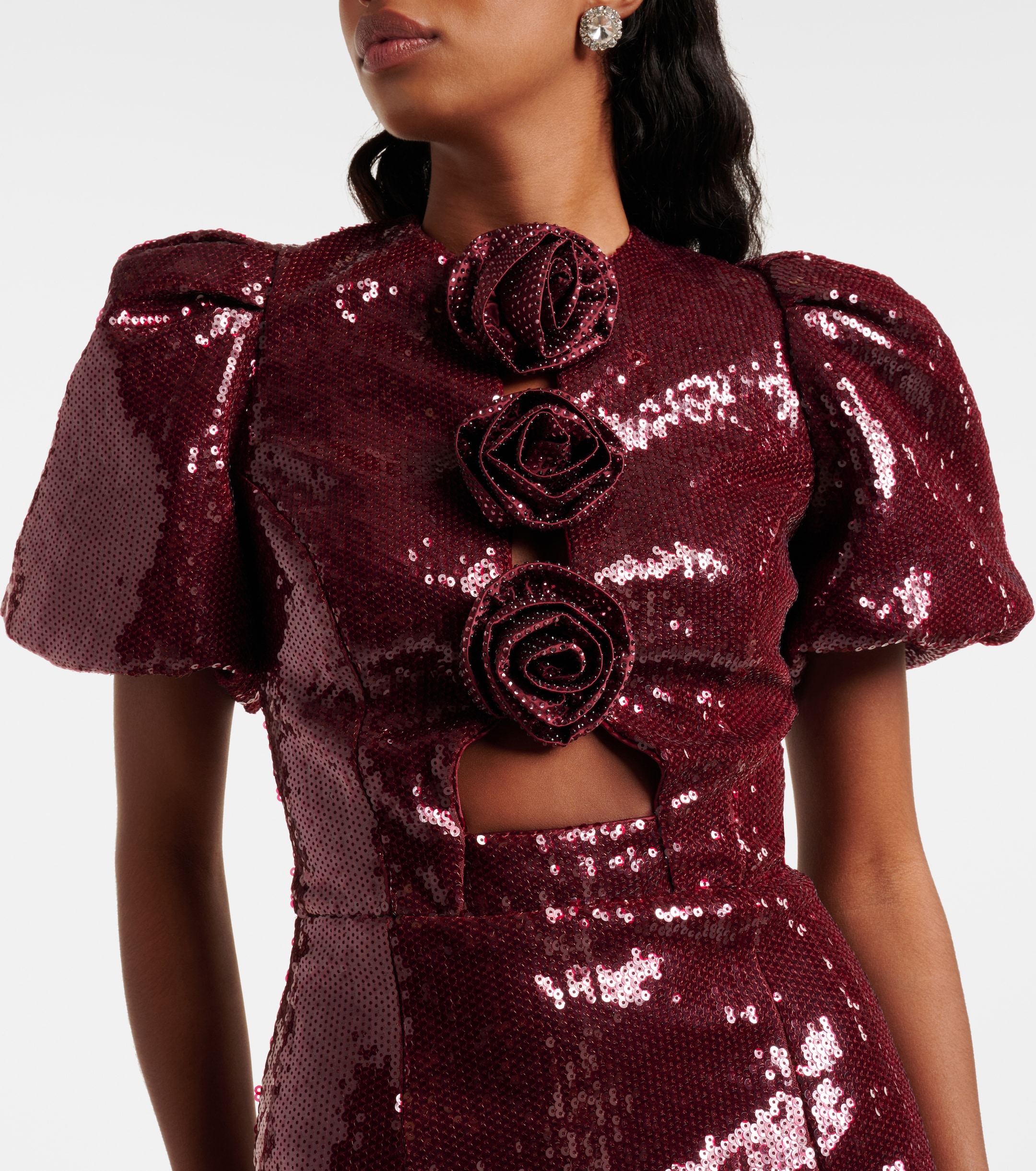 Rebecca Vallance Zelda floral-appliqué sequined minidress