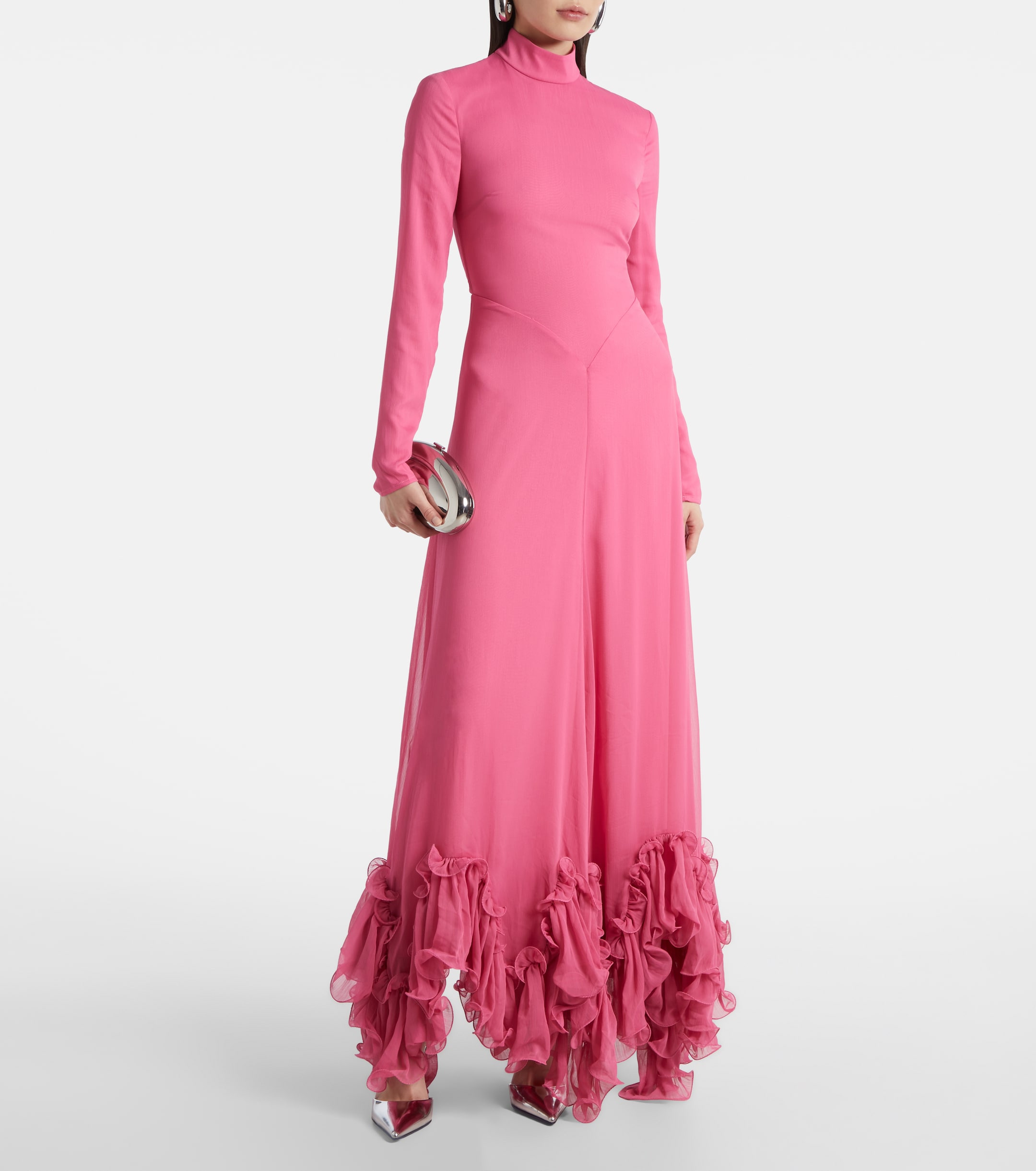 chinese dress ladies Rent Rotate Floral Strapless Mesh Maxi Dress main image 0