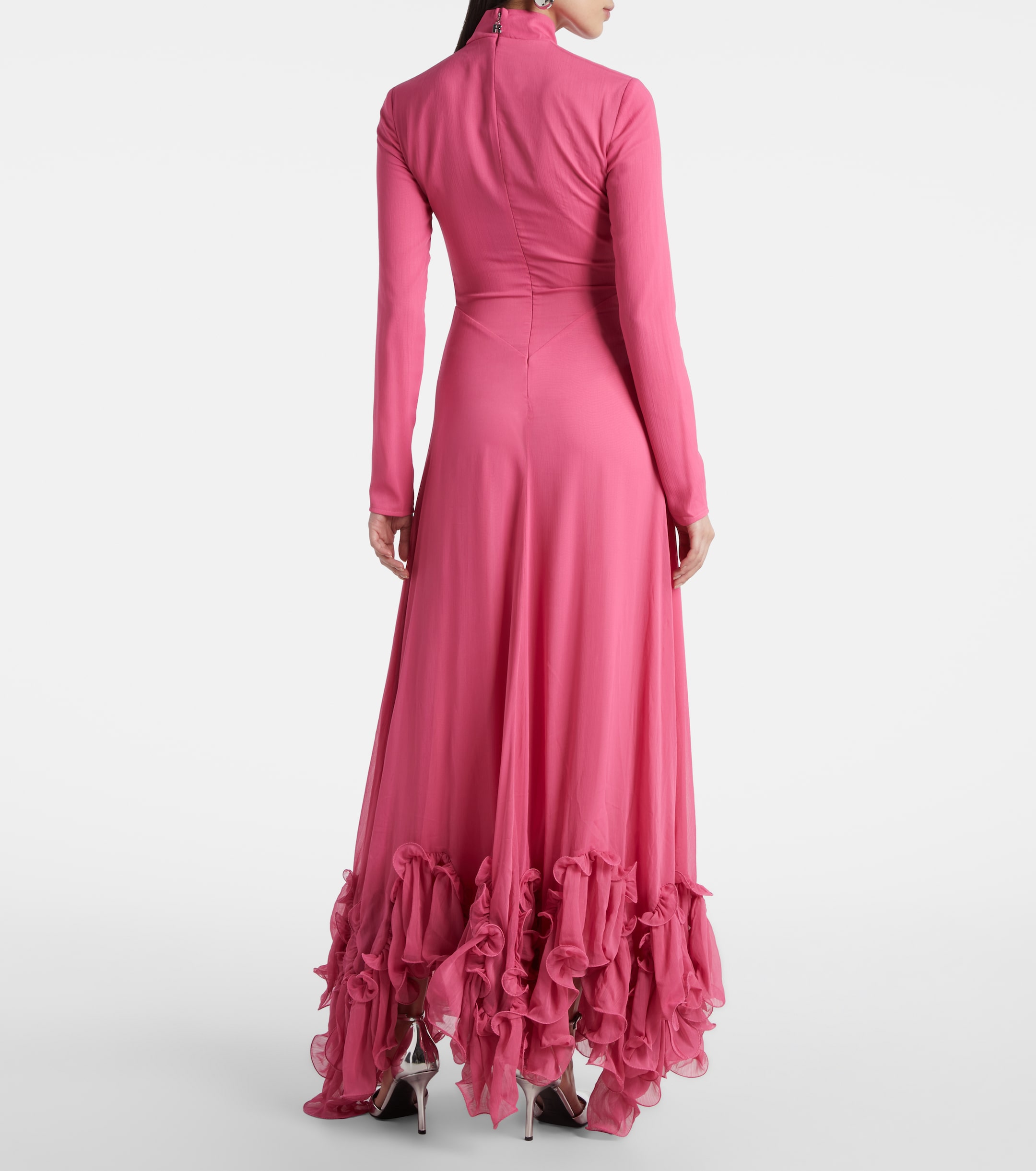 rotate chiffon maxi ruffle dress Chiffon Maxi Ruffle Dress