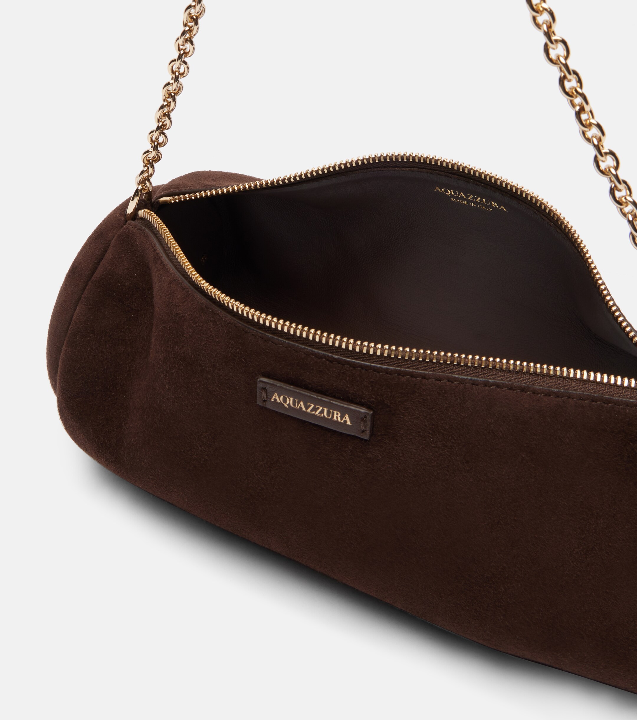AQUAZZURA Hoop Mini suede shoulder bag
