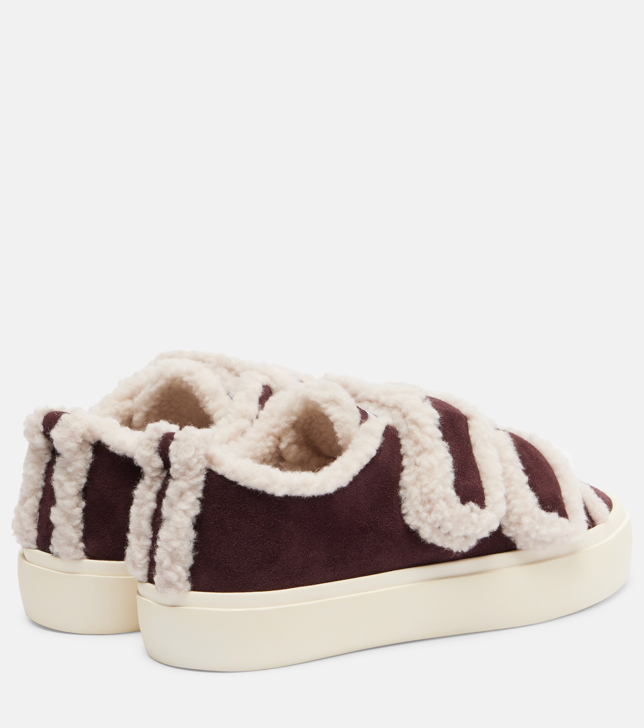 Inuikii Shearling-trimmed suede sneakers