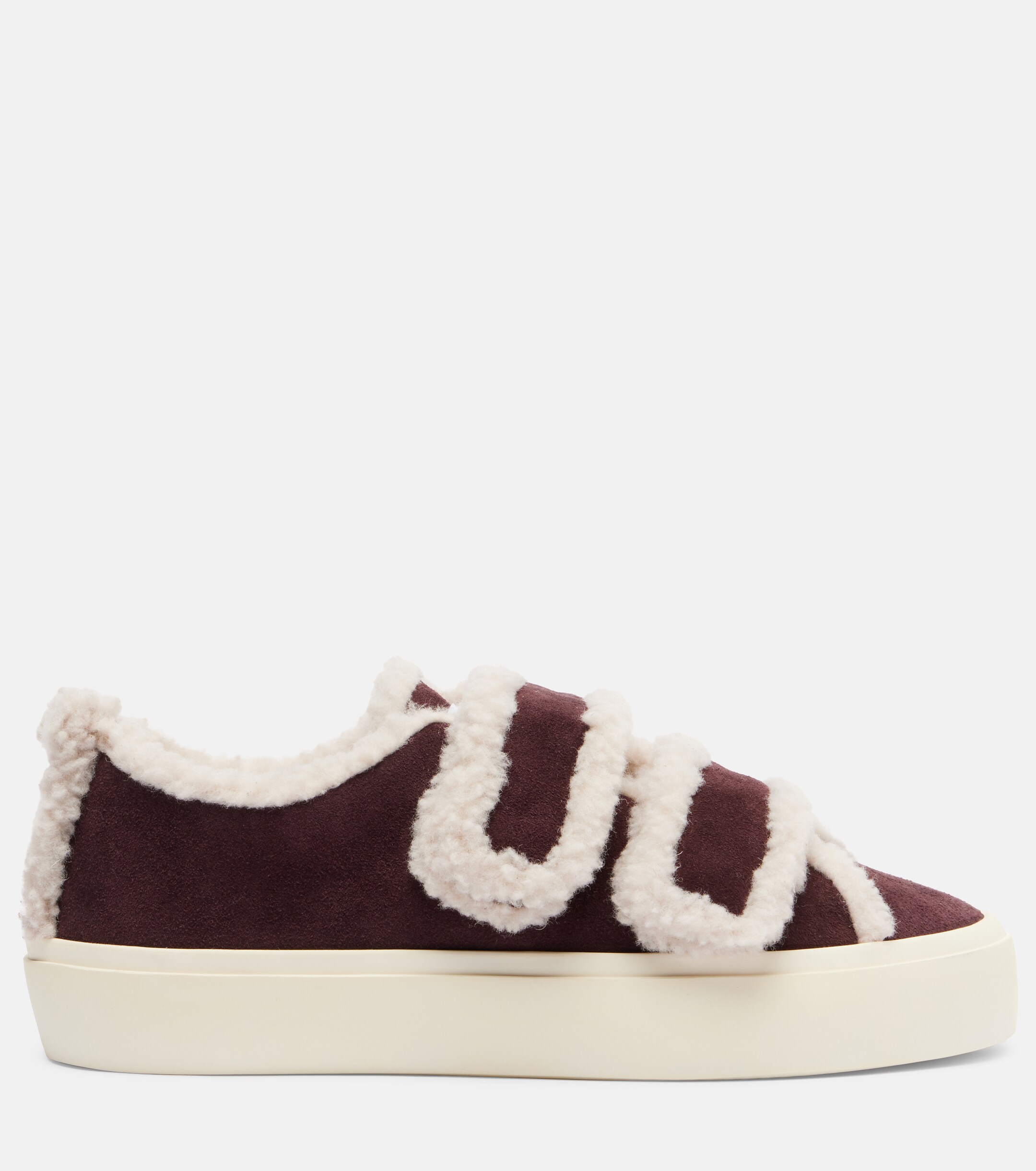 Inuikii Shearling-trimmed suede sneakers