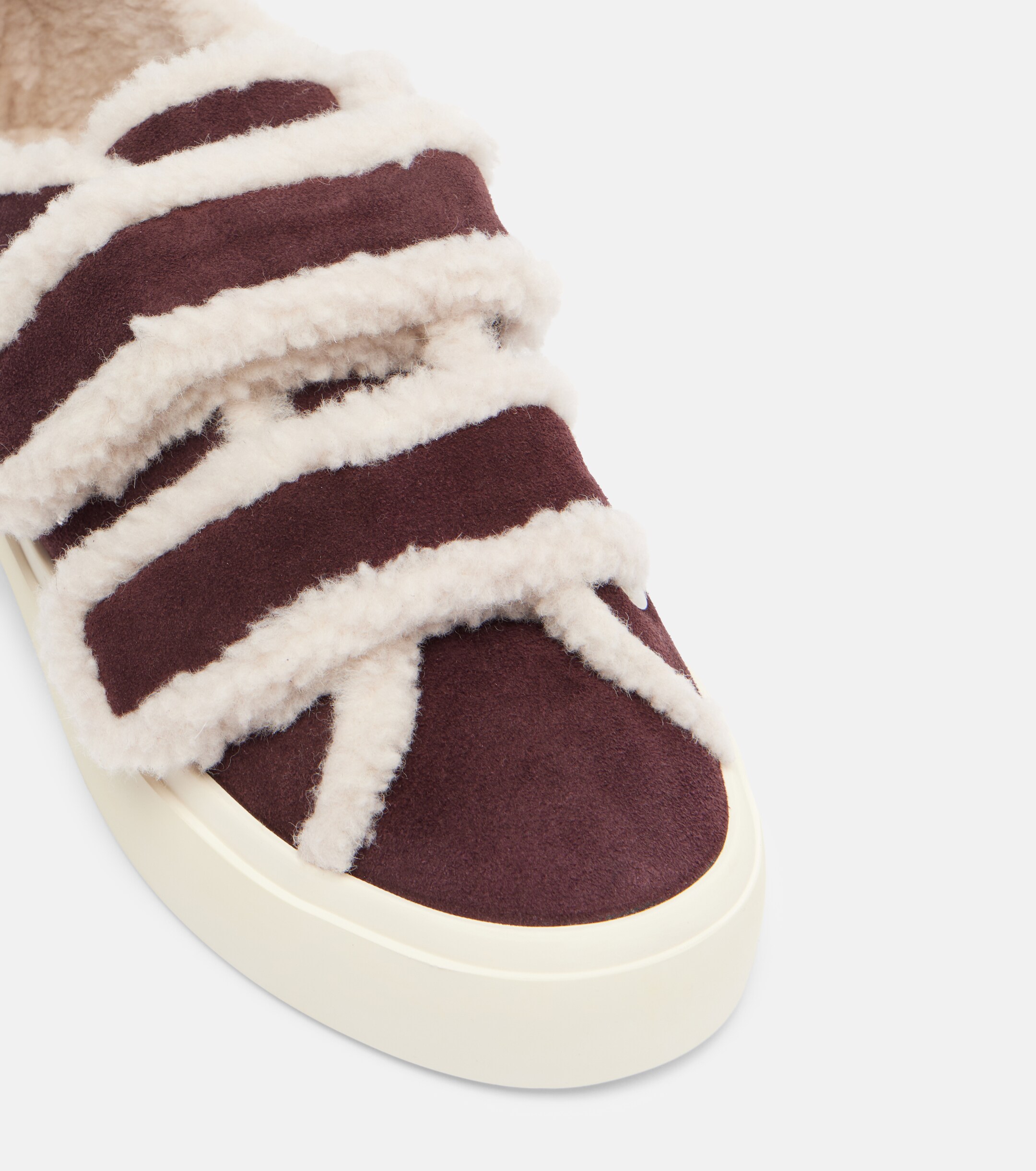 Inuikii Shearling-trimmed suede sneakers