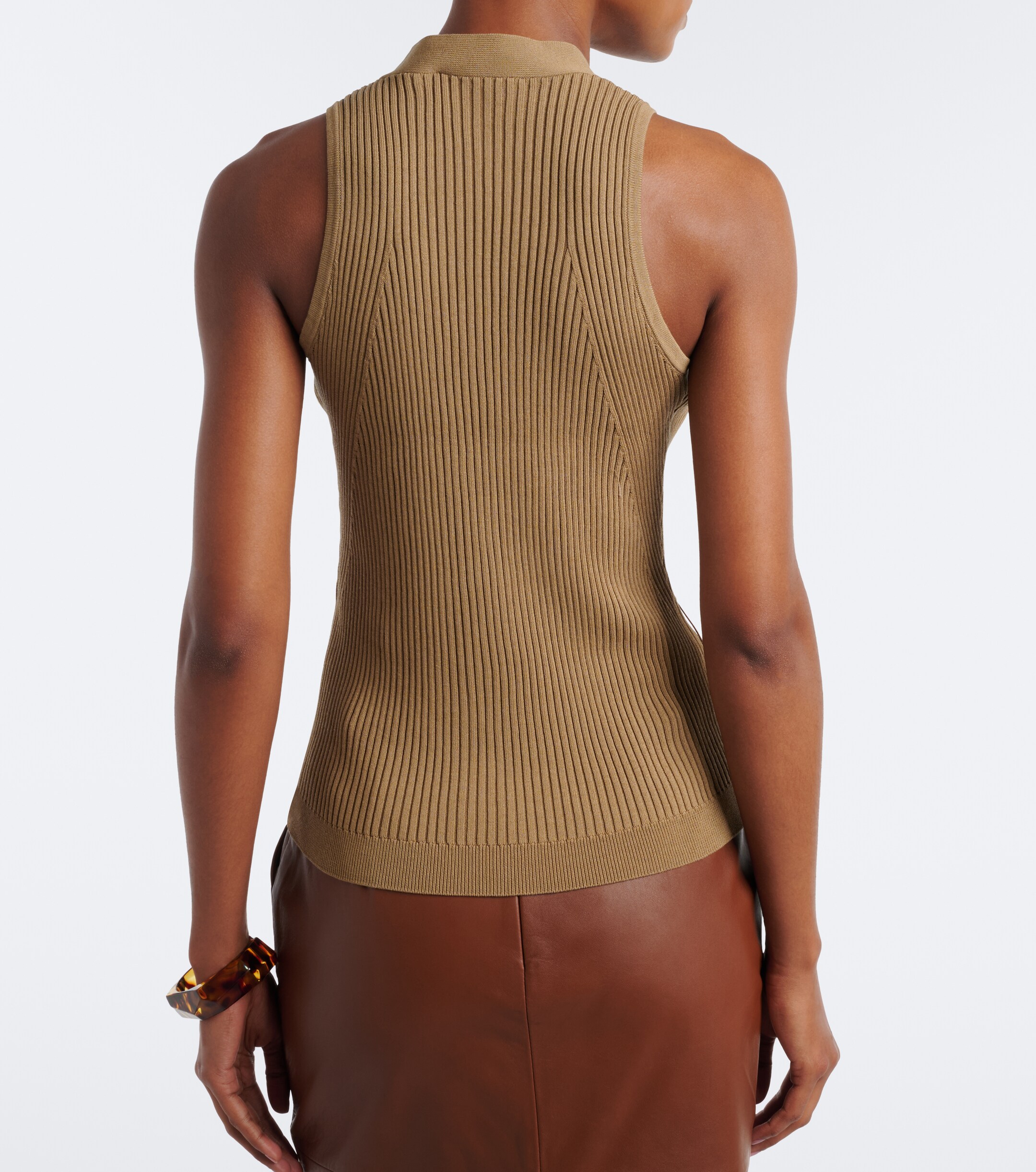 Max Mara Max Mara Ribbed knit cotton-blend top