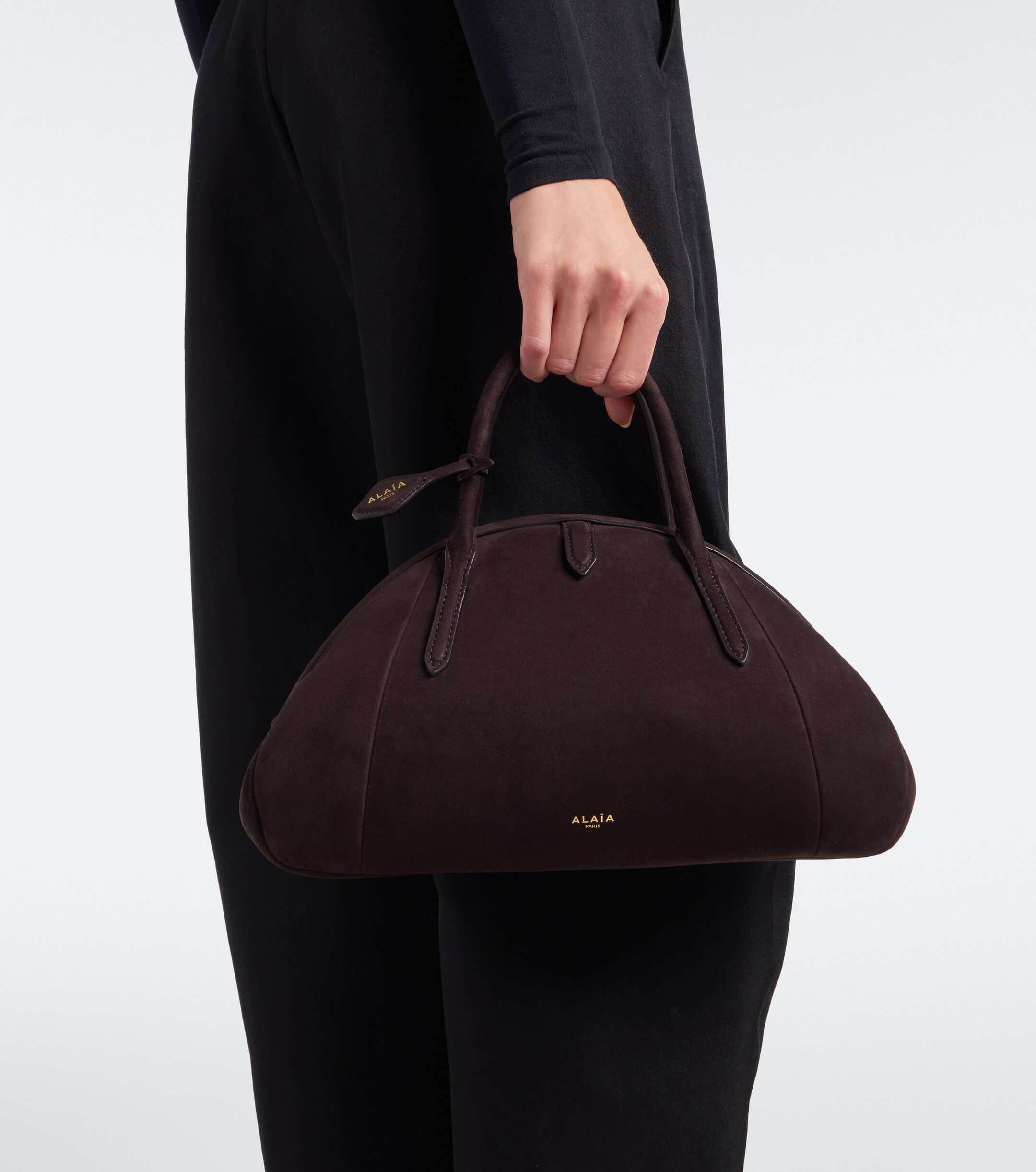 Alaïa Purse Small suede top-handle bag