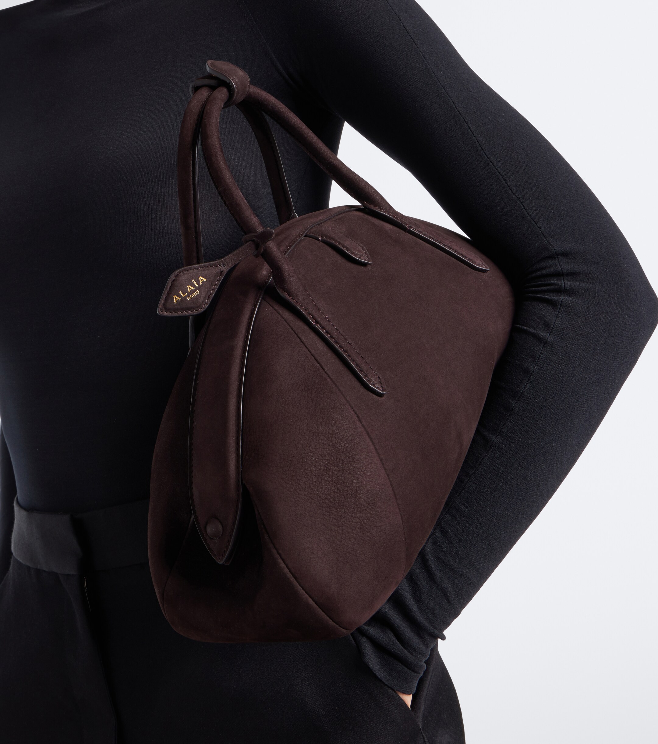 Alaïa Purse Small suede top-handle bag