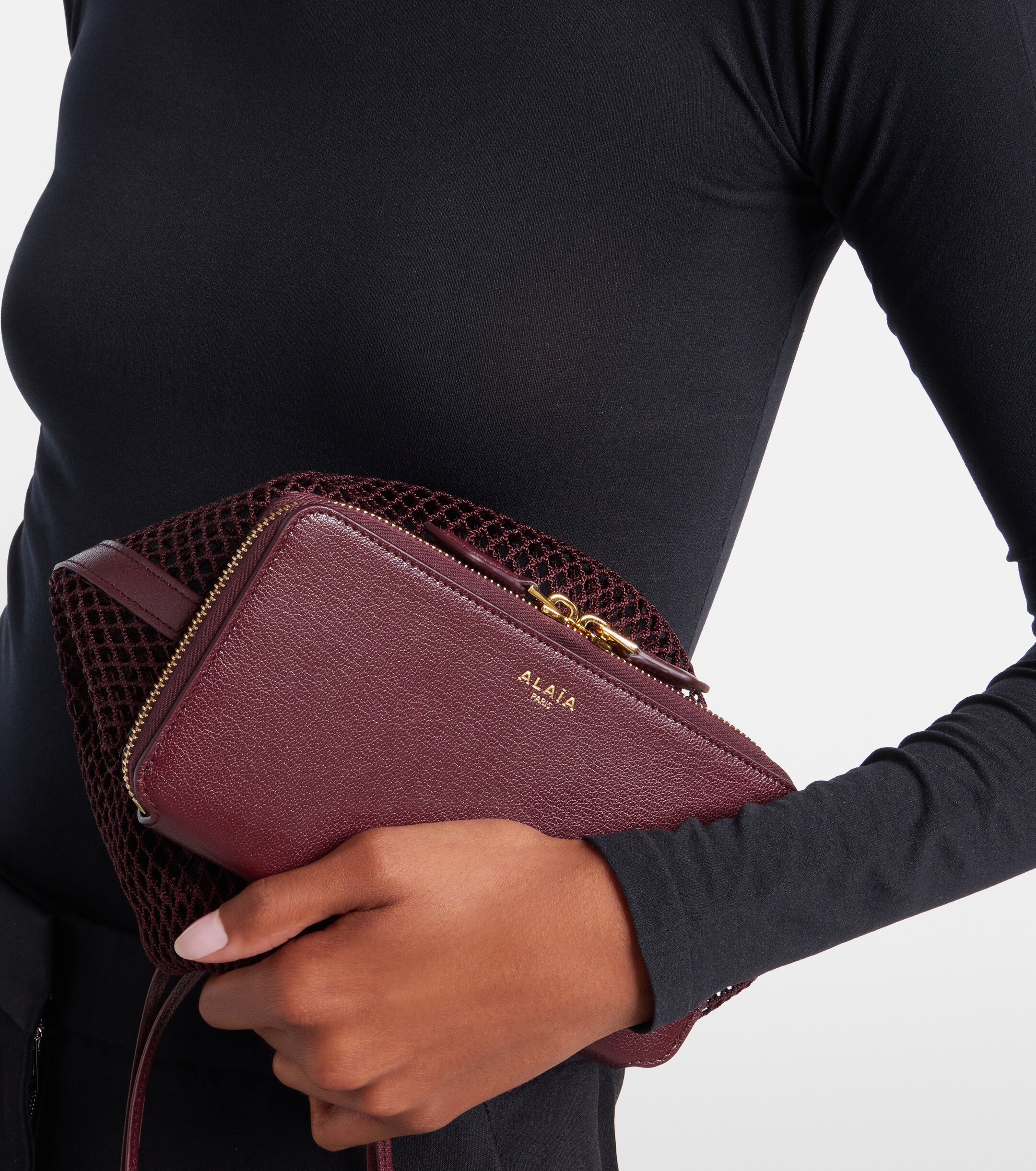 Alaïa Le Pochon fishnet bucket bag