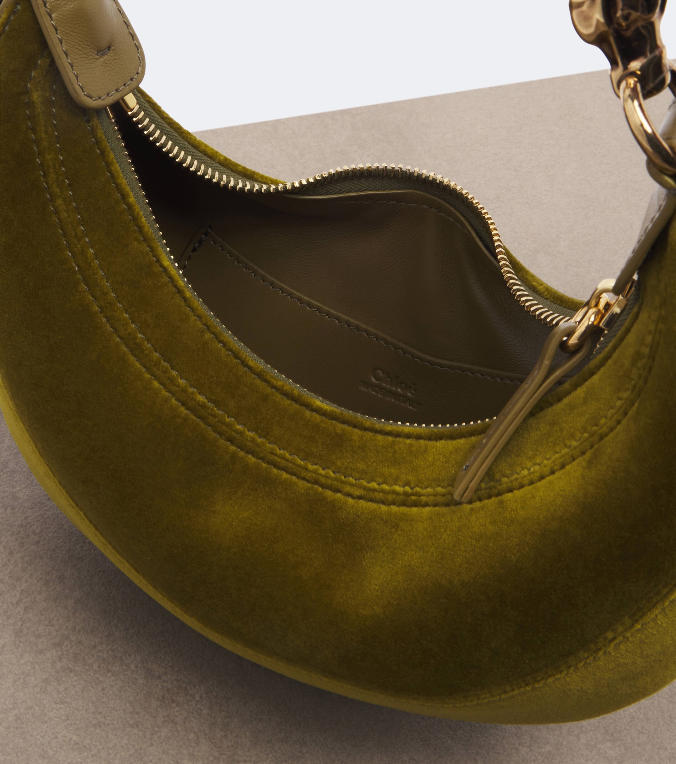 Chloé Chain Horse Small velvet shoulder bag