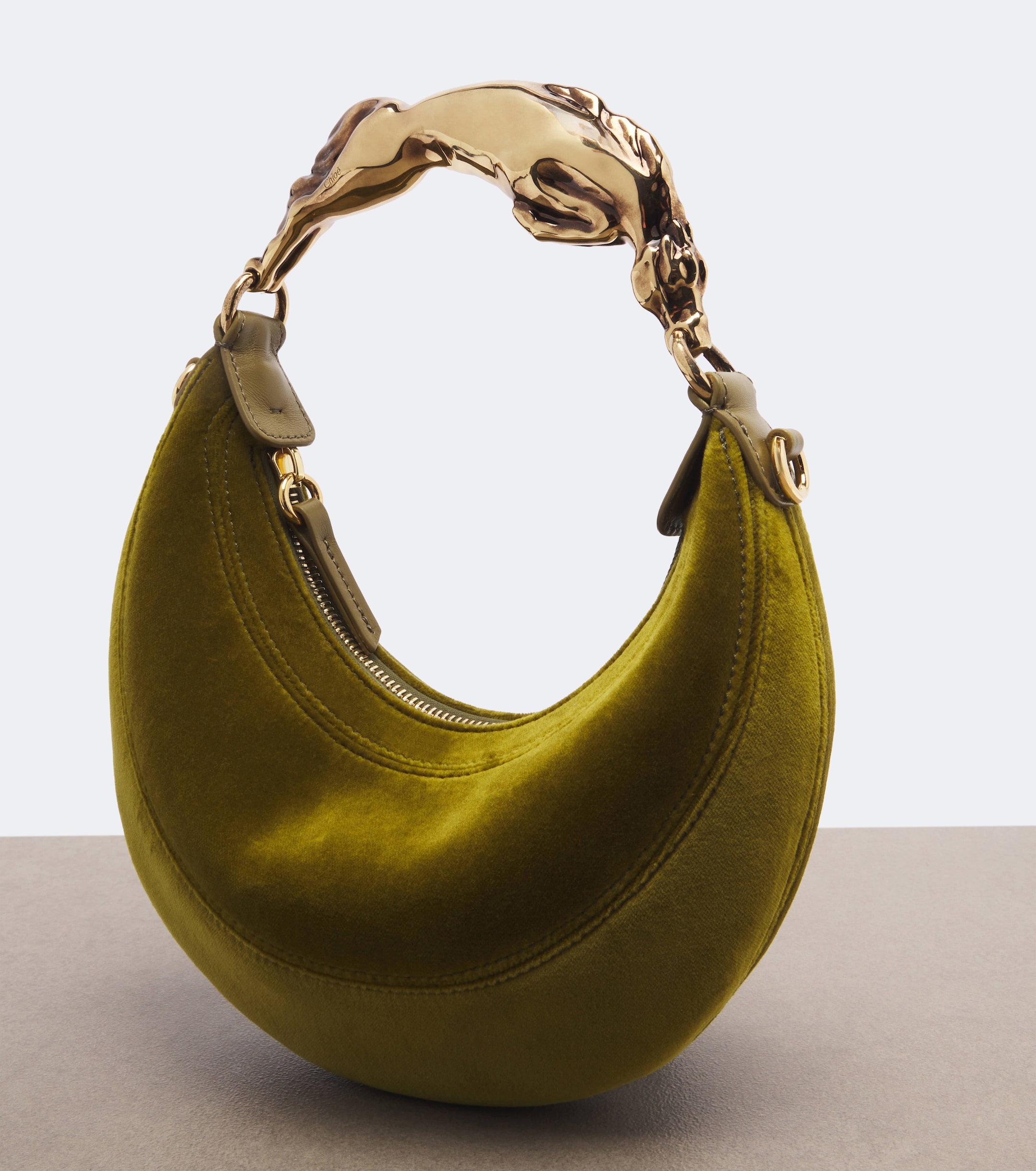 Chloé Chain Horse Small velvet shoulder bag
