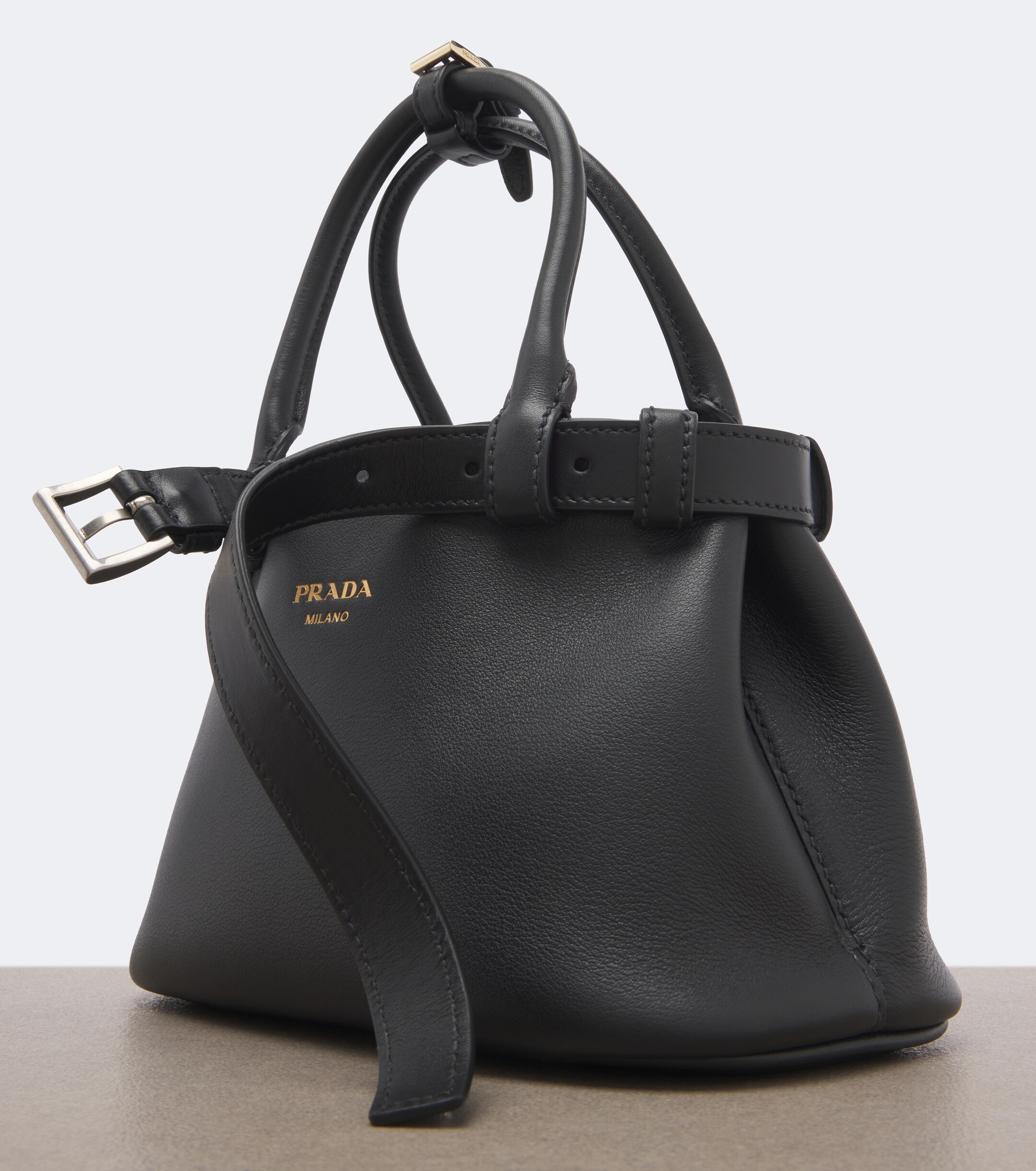 Prada Prada Prada Buckle Small leather top-handle bag