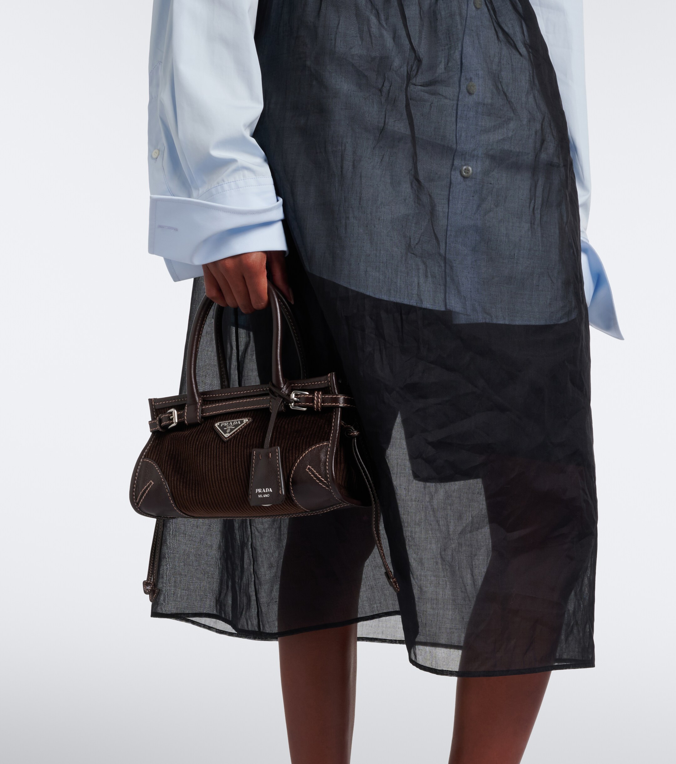 Prada Prada Bonnie Small corduroy top-handle bag