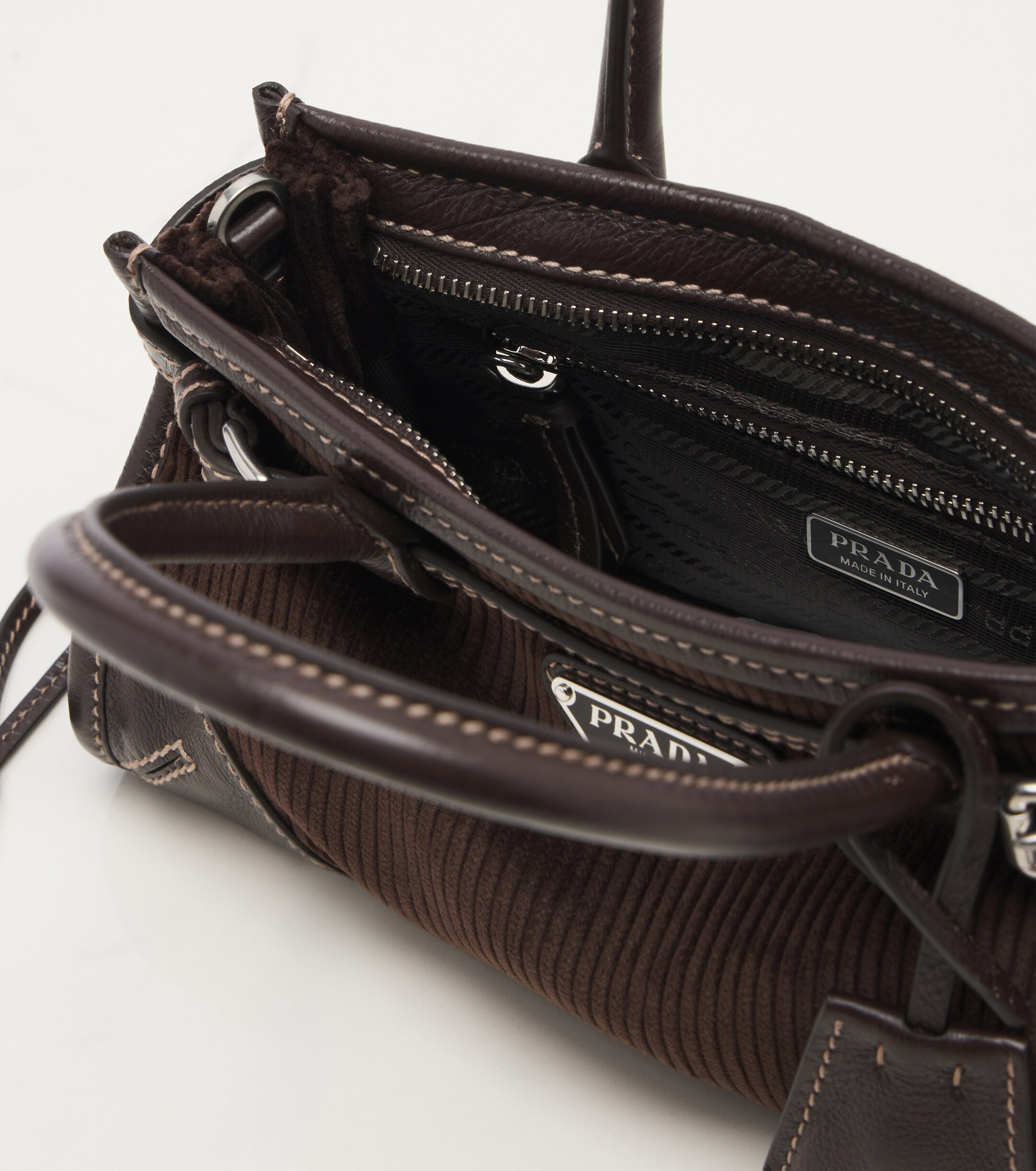 Prada Prada Bonnie Small corduroy top-handle bag
