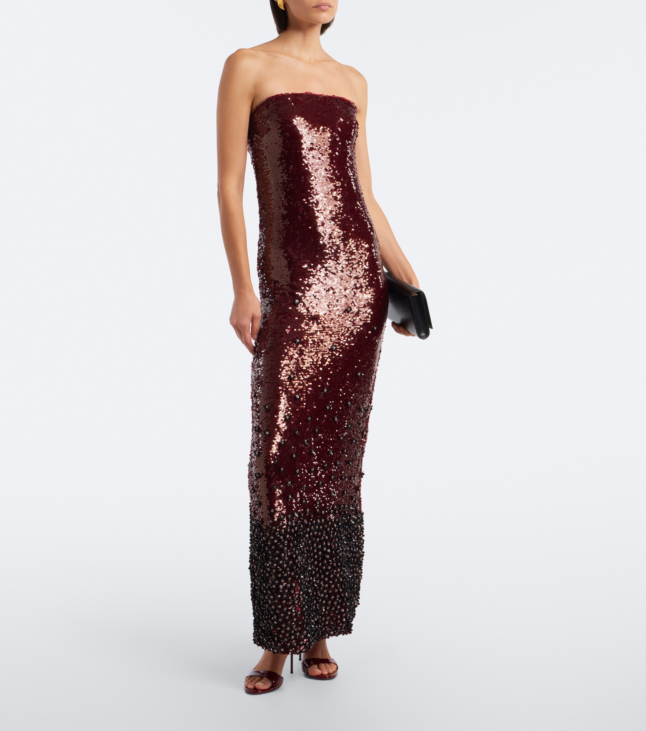 LA FUORI Là Fuori Sequined bustier gown