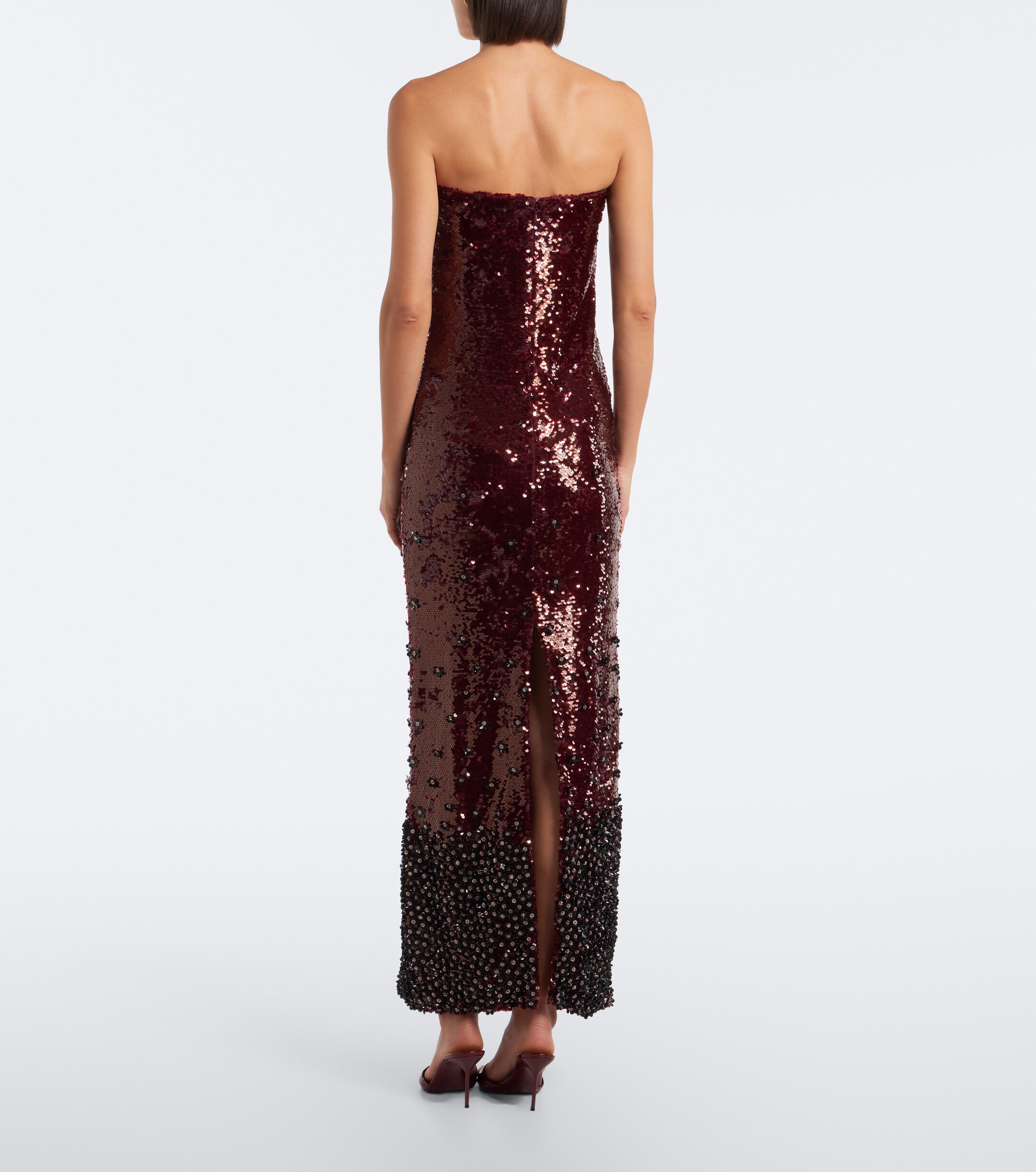 LA FUORI Là Fuori Sequined bustier gown