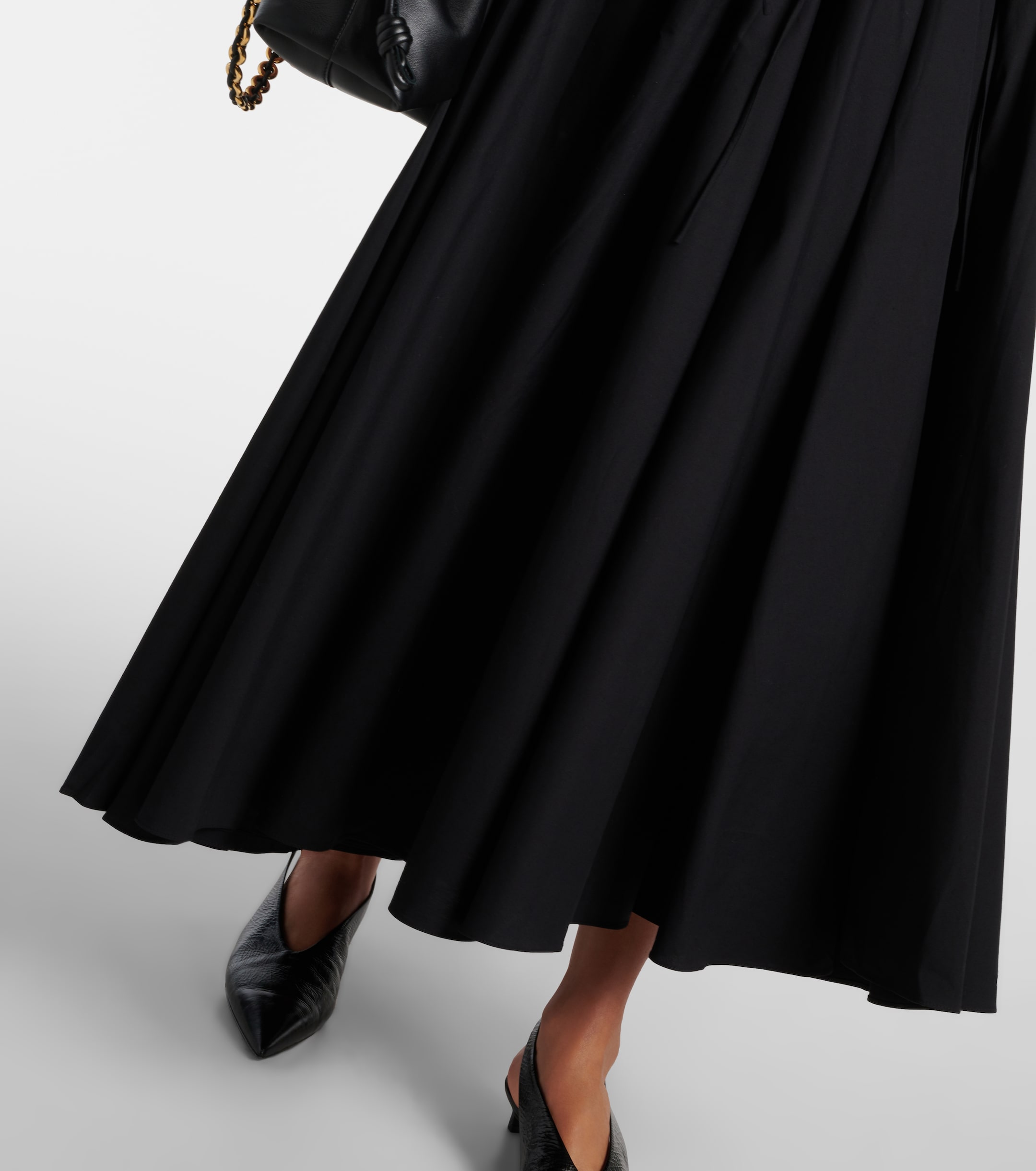 tove ceres gathered cotton midi dress TOVE - Ceres Gathered Organic Cotton-poplin Midi Dress - Black