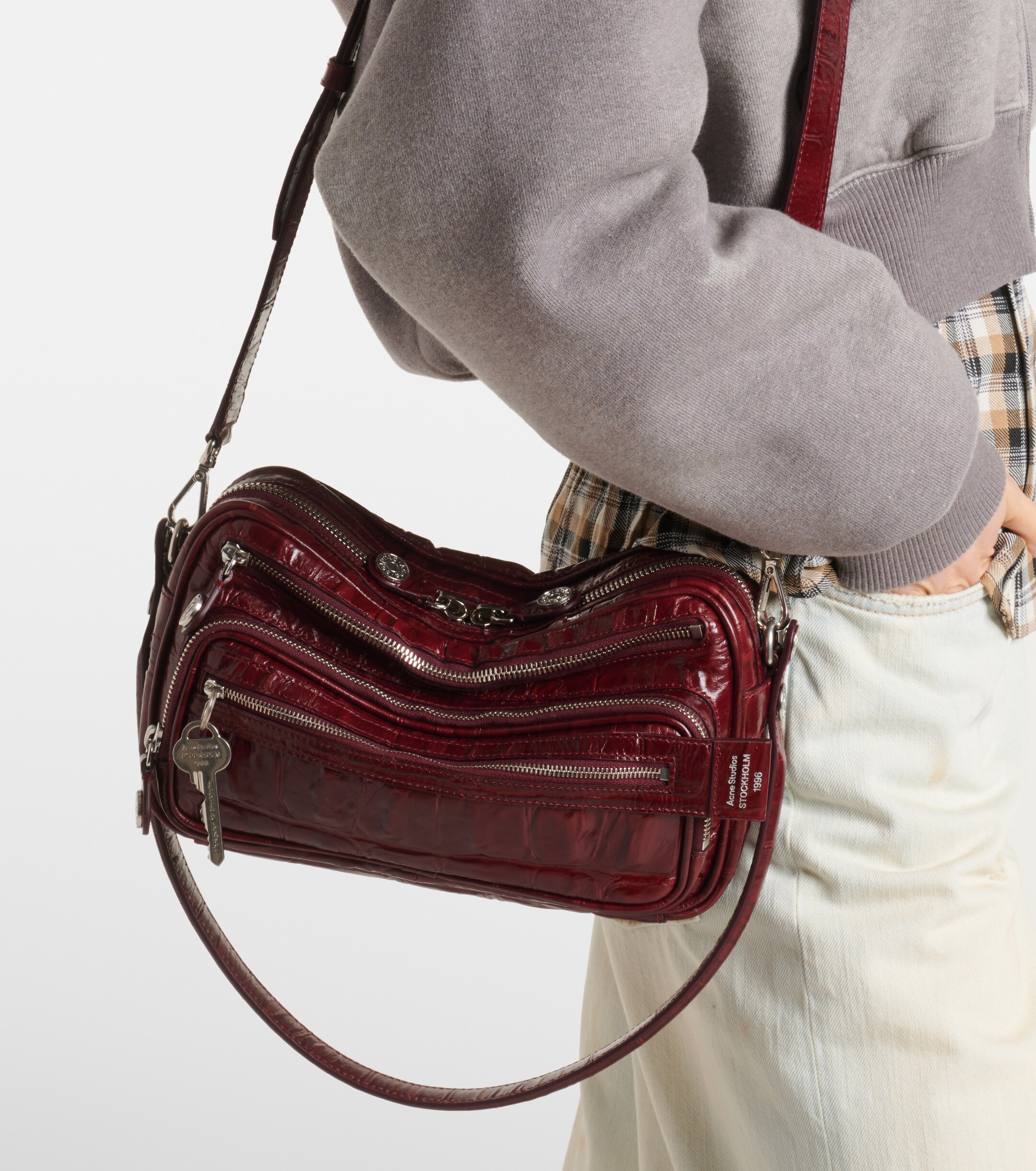 Acne Studios Camero croc-effect leather shoulder bag