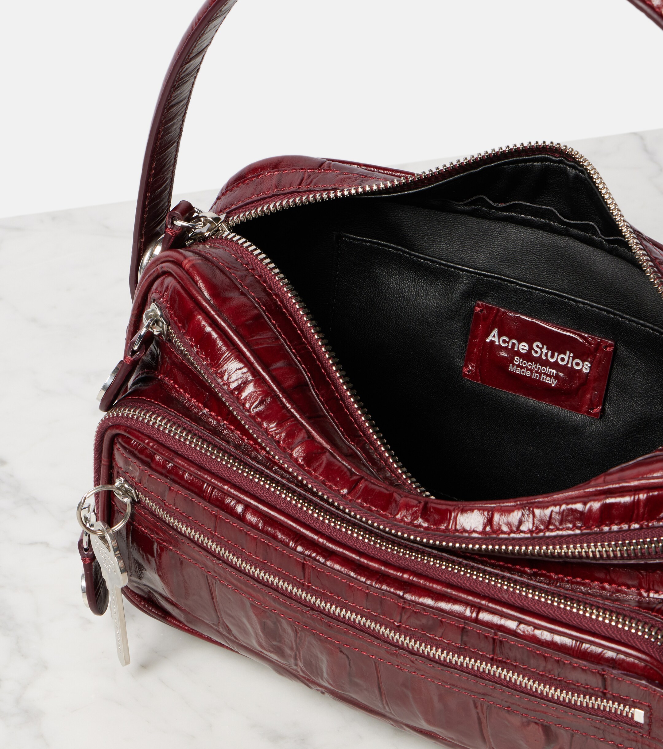 Acne Studios Camero croc-effect leather shoulder bag