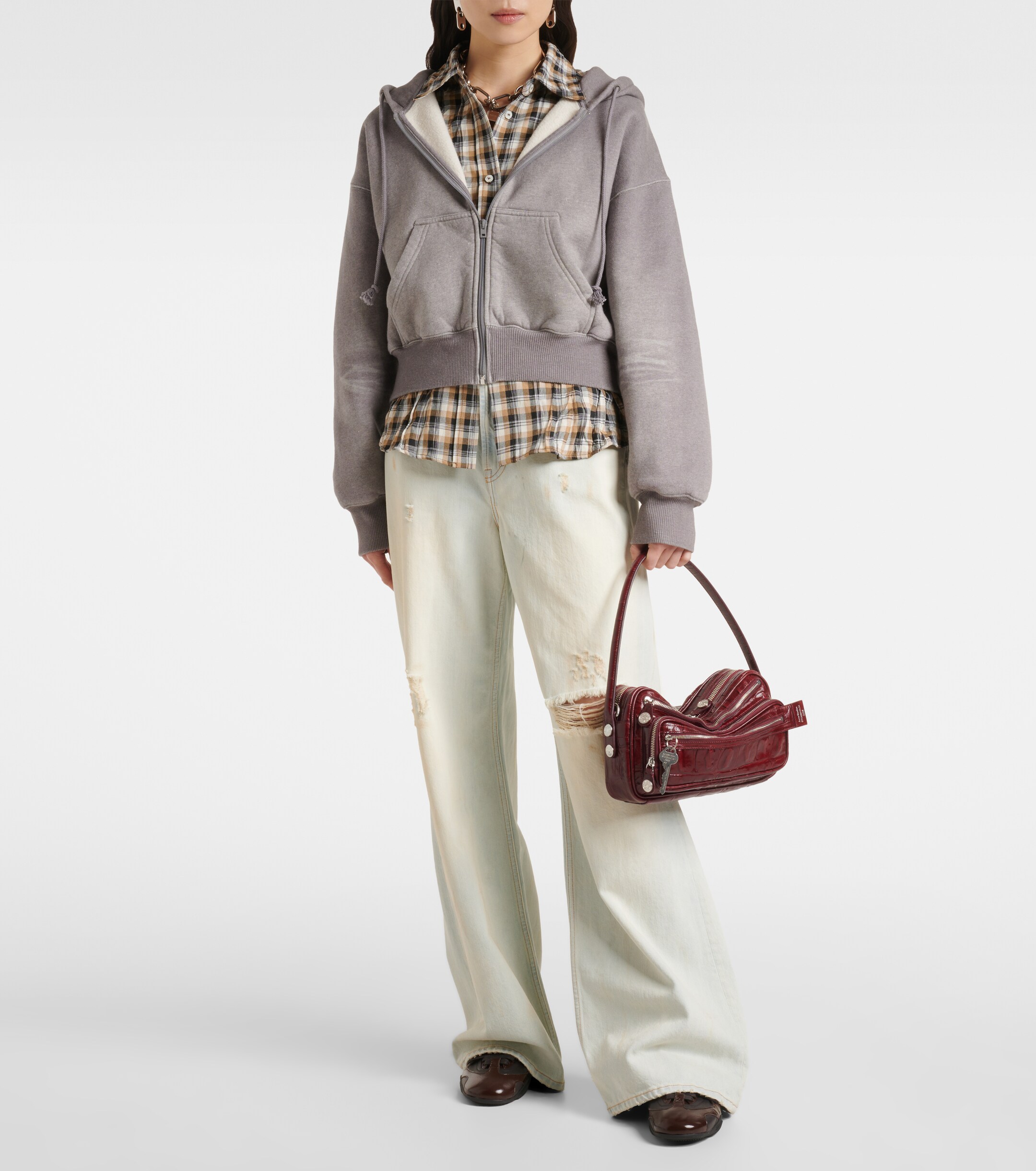 Acne Studios Camero croc-effect leather shoulder bag