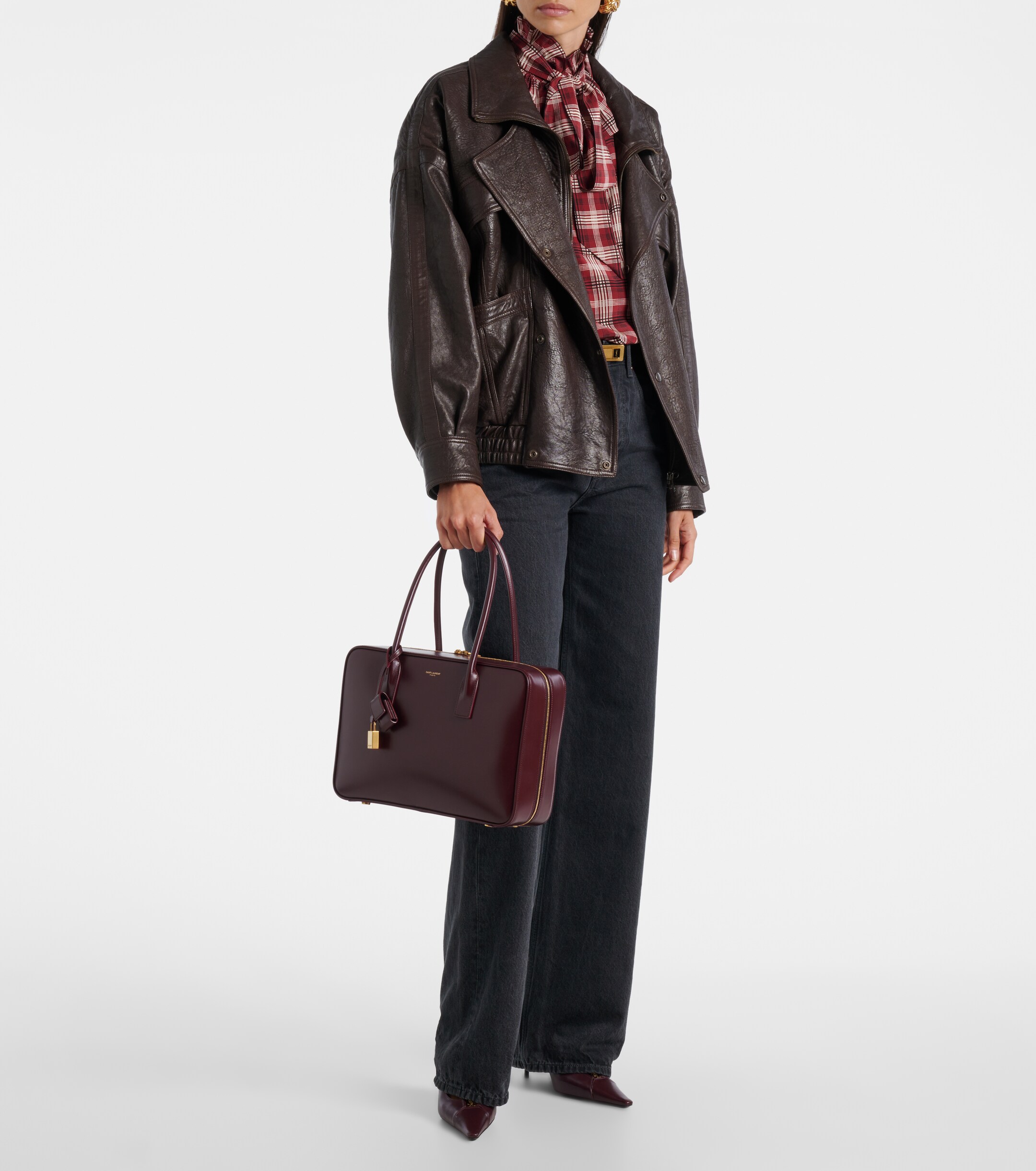 Saint Laurent Sac De Jour leather tote bag