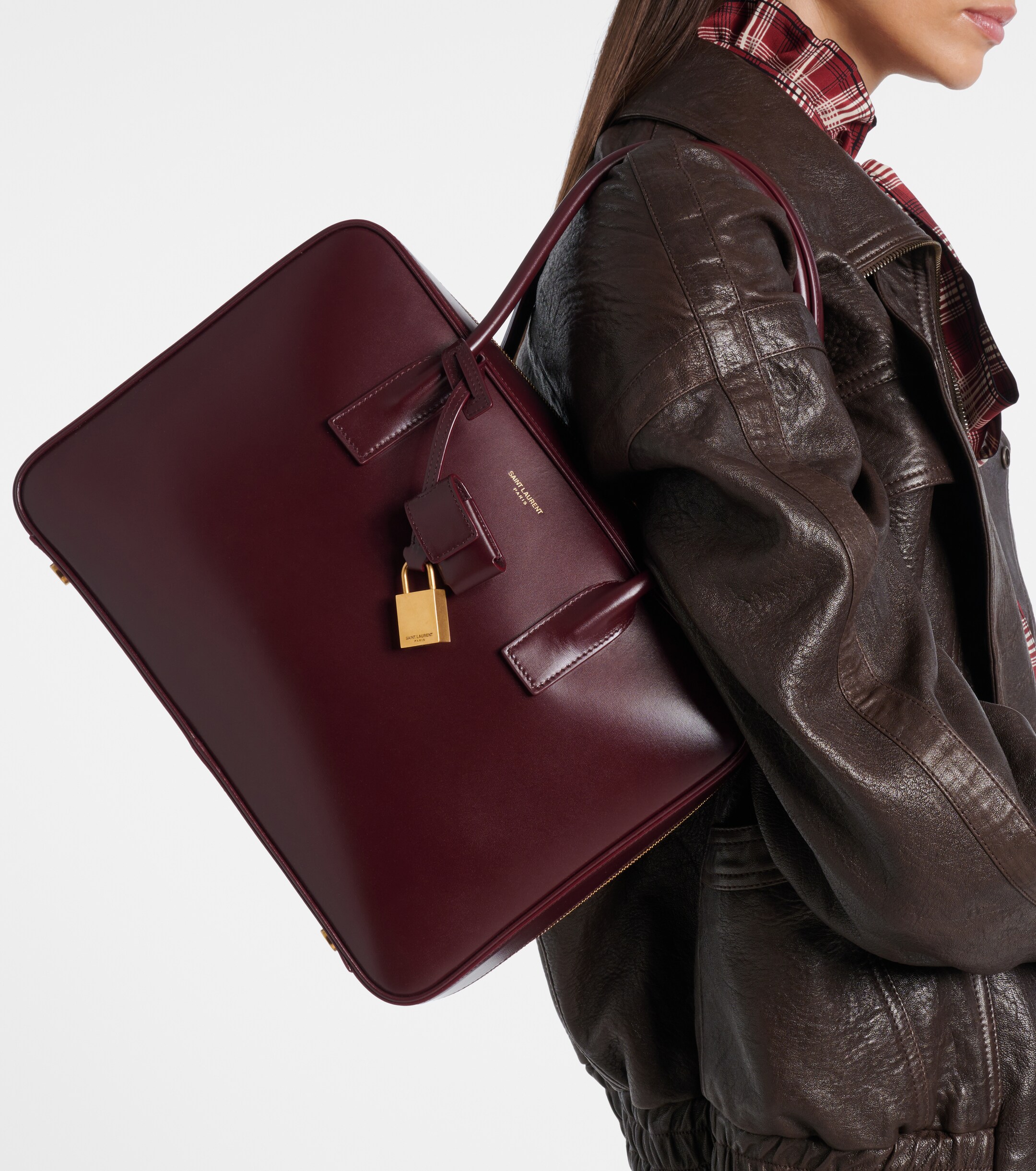 Saint Laurent Sac De Jour leather tote bag