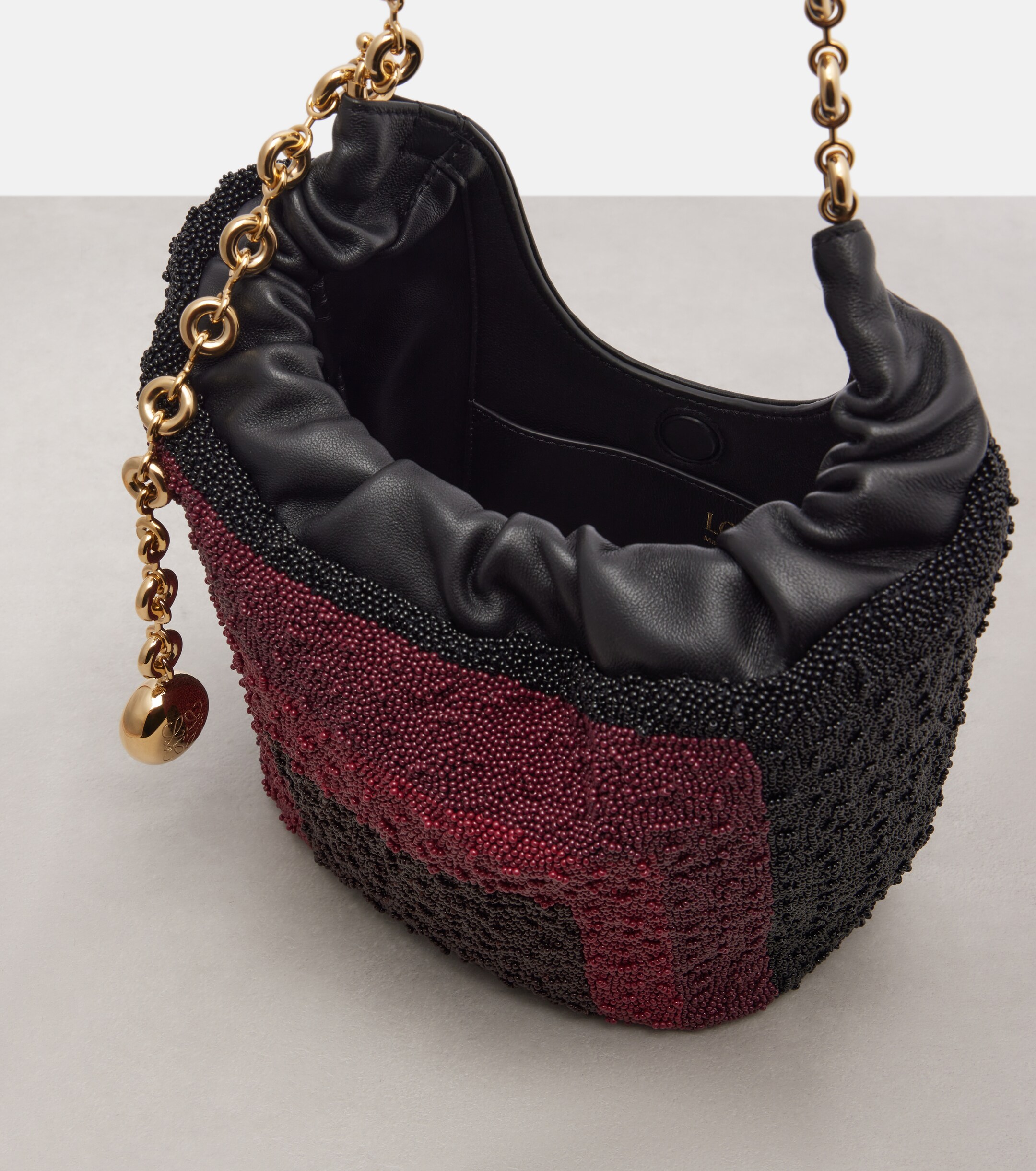 Loewe Squeeze Mini beaded leather top-handle bag