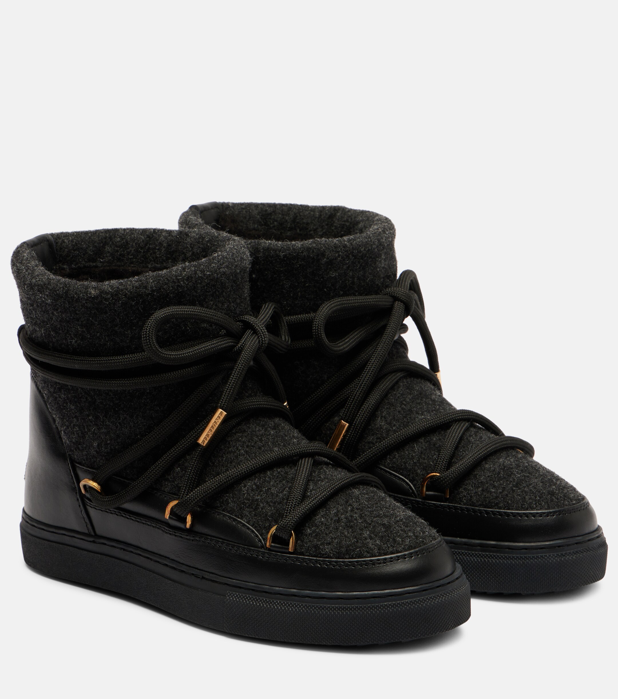 Inuikii Felt leather-trimmed snow boots