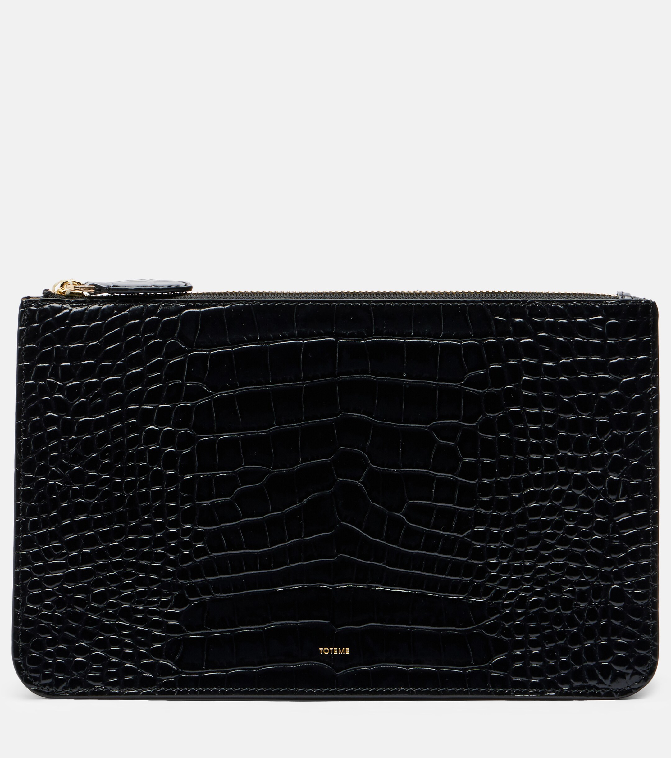 TOTEME Threefold croc-effect leather clutch